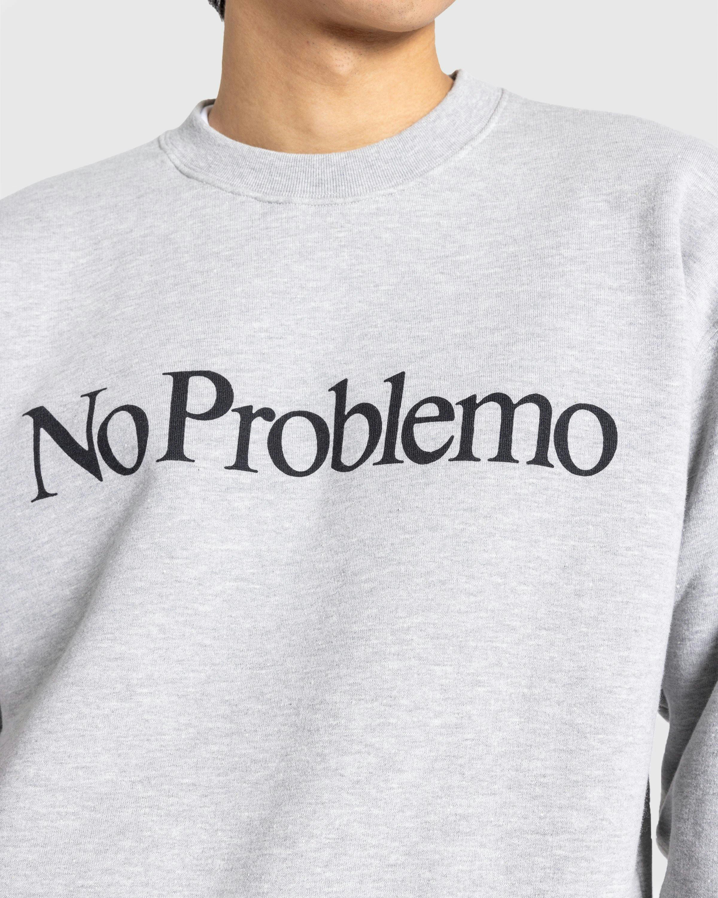 Aries - No Problemo Sweatshirt Grey Marl - Clothing - Grey - Image 5