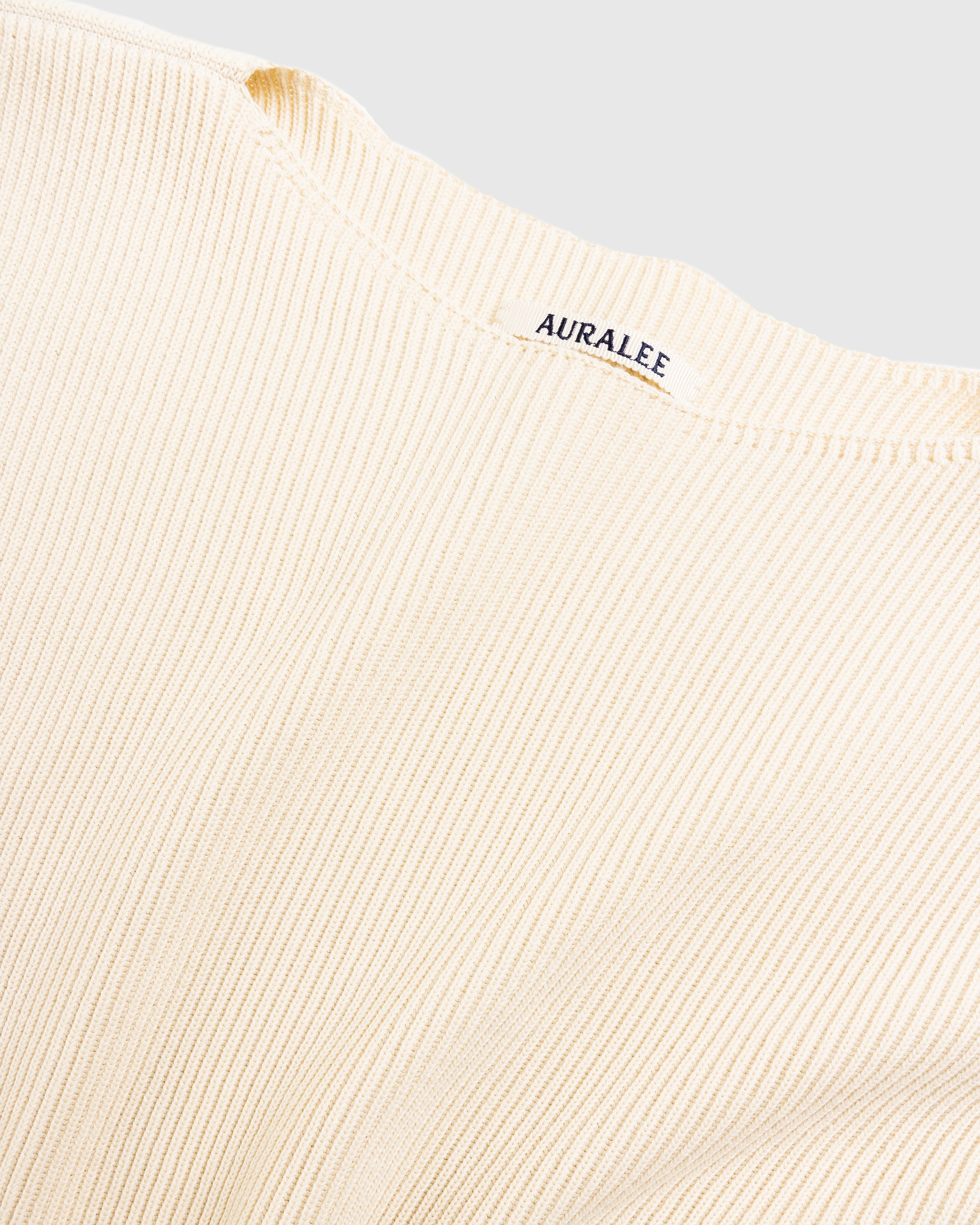 Auralee - Super Hard Twist Rib Knit Boat Neck P/O Ivory - Clothing - White - Image 6