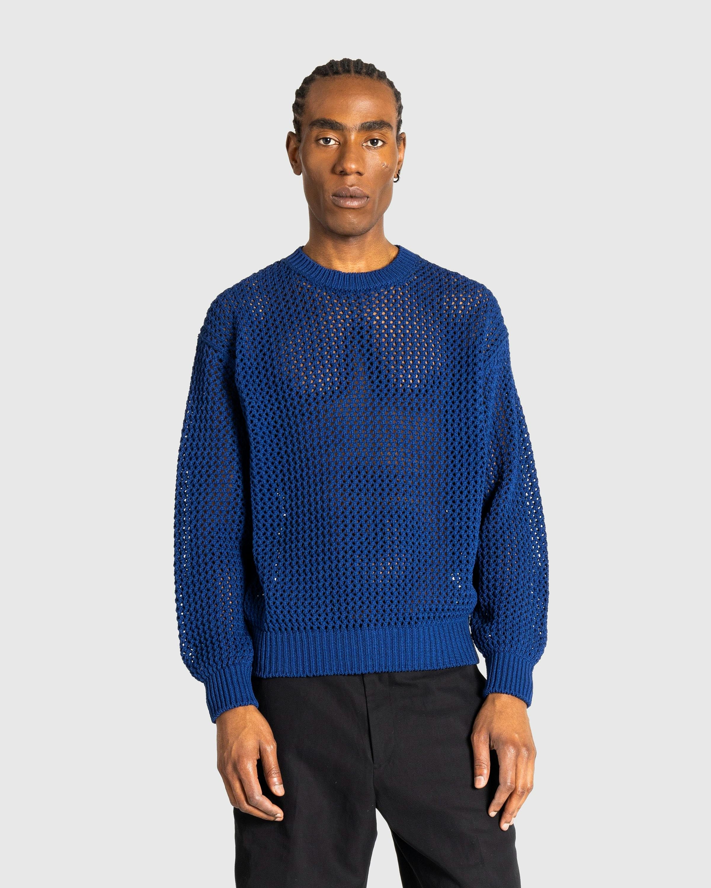 Auralee – Cotton Lily-Yarn Mesh Knit Pullover Blue | Highsnobiety Shop Auralee – Cotton Lily-Yarn Mesh Knit Pullover Blue | Highsnobiety Shop