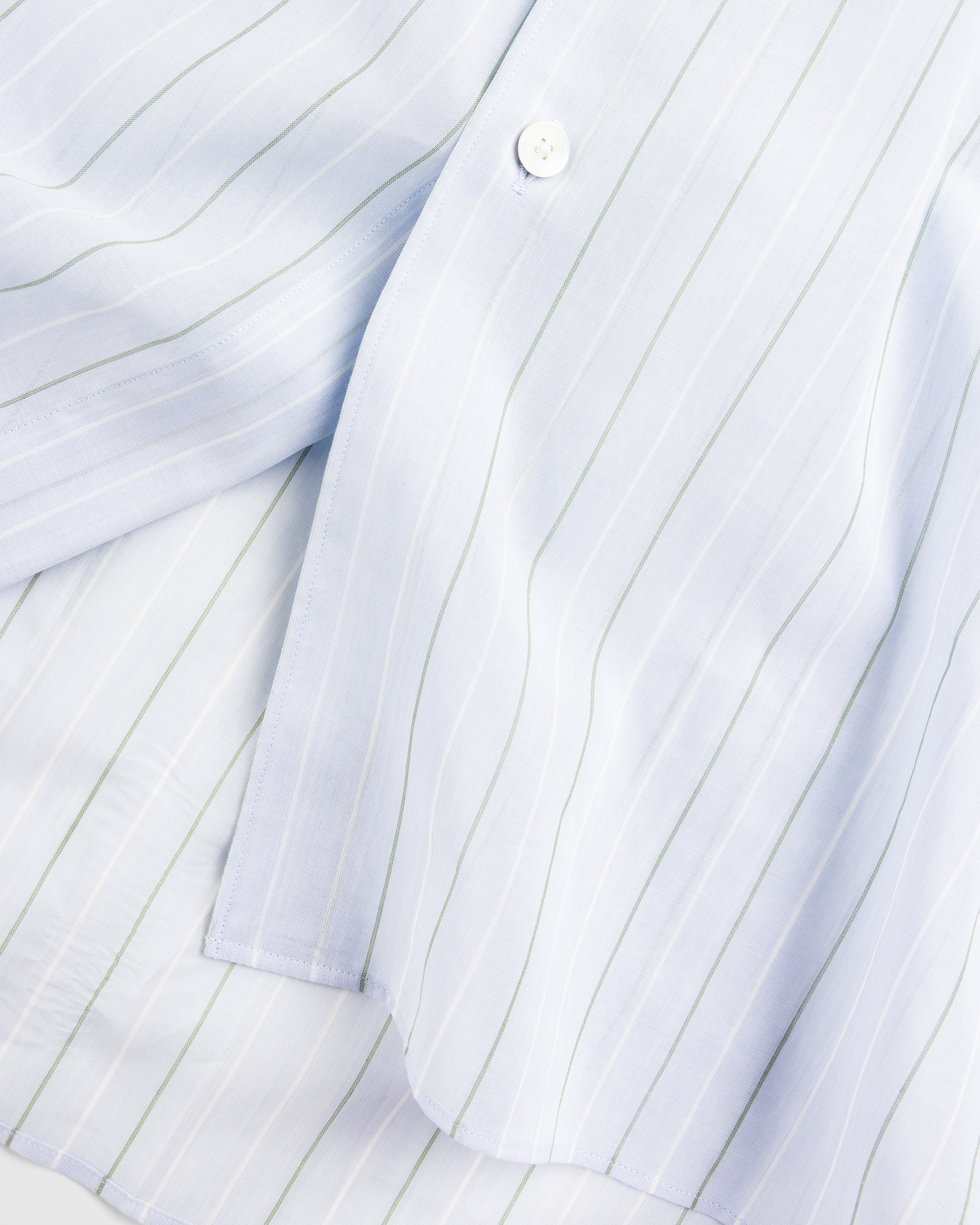 Auralee - Hard Twist Finx Organdy Stripe Shirt Light Blue Stripe - Clothing - Blue - Image 7
