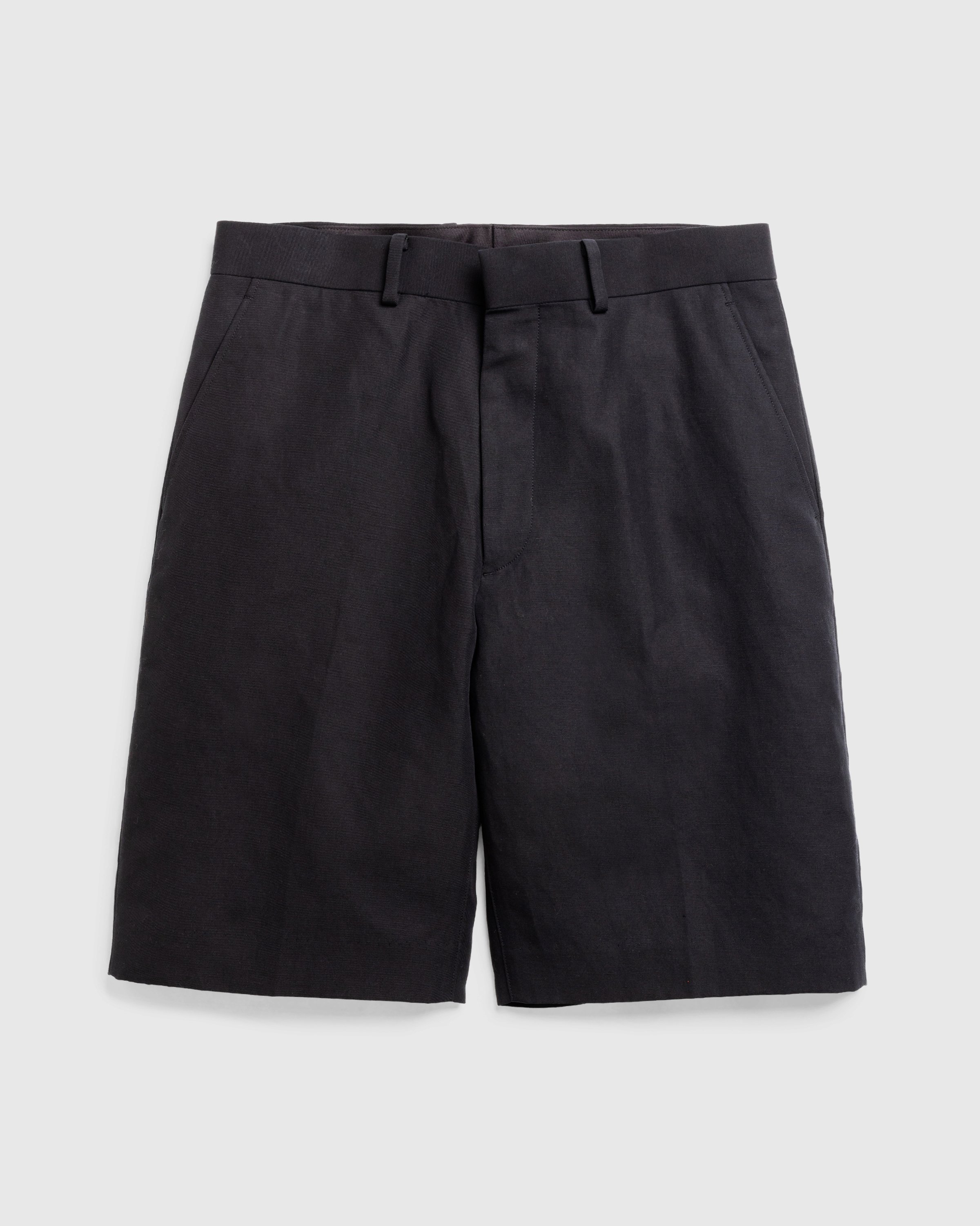 Auralee - Hard Twist Finx Linen Chino Shorts Black - Clothing - Black - Image 1