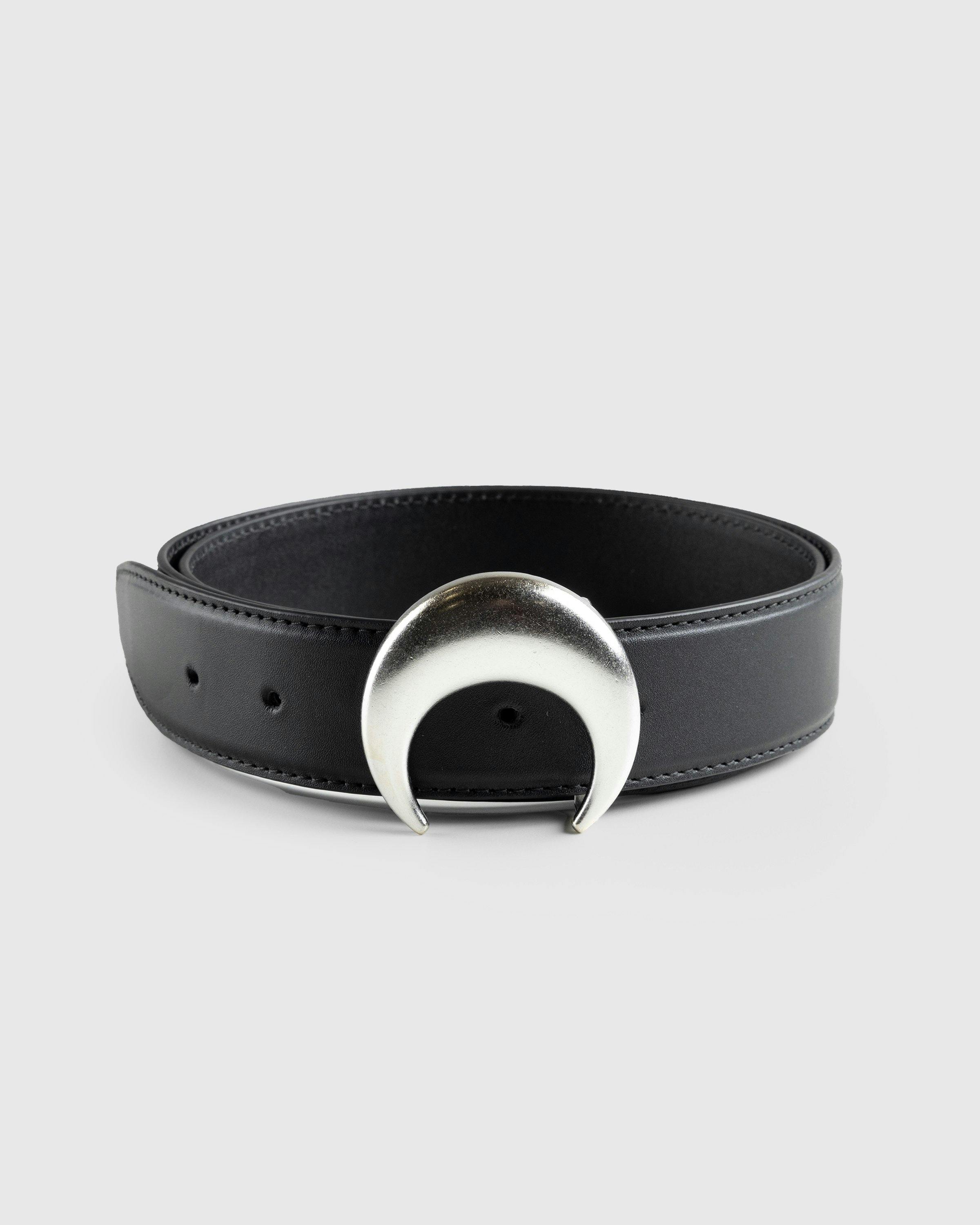 Marine Serre - VEGETABLE LEATHER BUCKLE BELT BK99 BLACK - Accessories - Black - Image 1