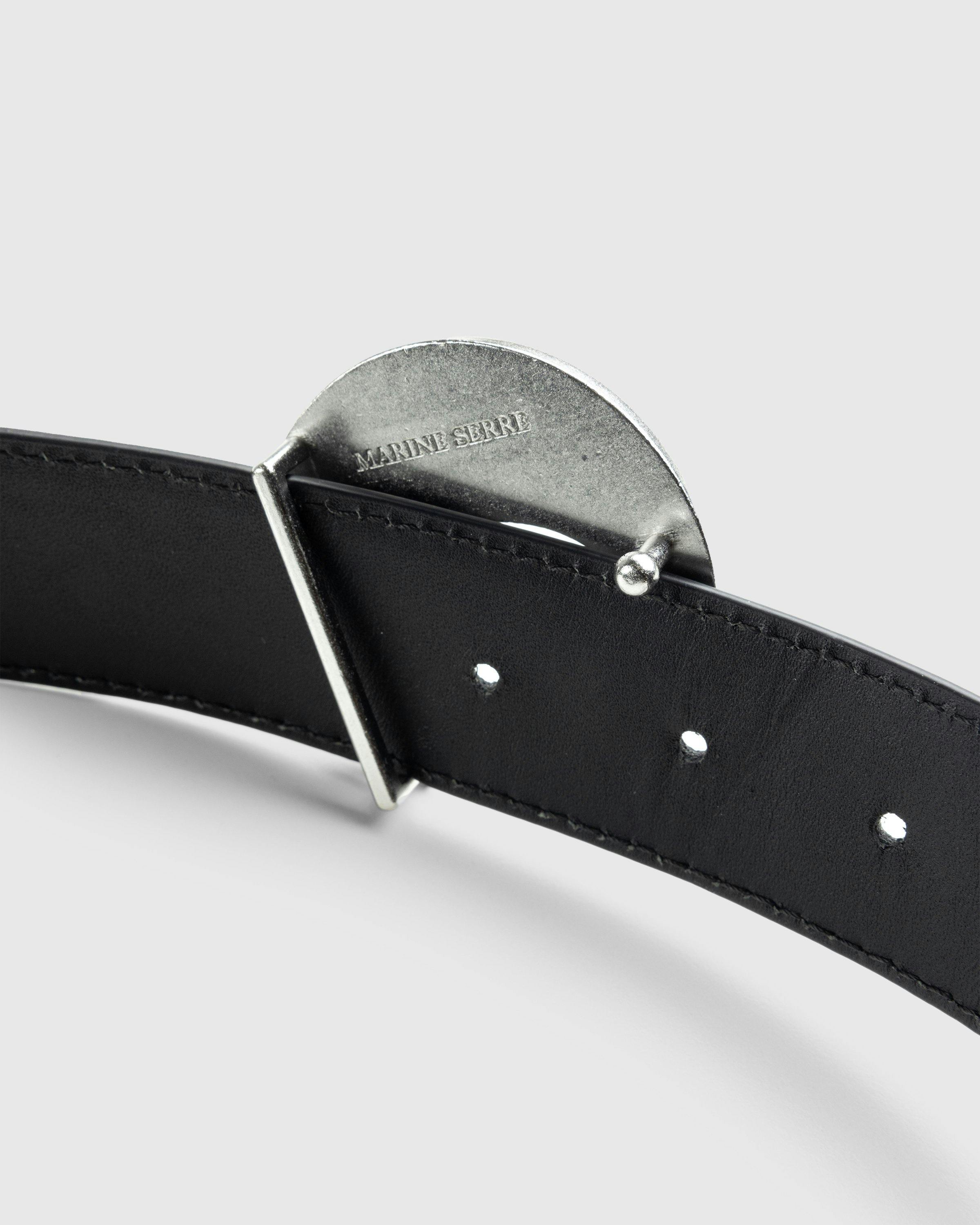 Marine Serre - VEGETABLE LEATHER BUCKLE BELT BK99 BLACK - Accessories - Black - Image 4