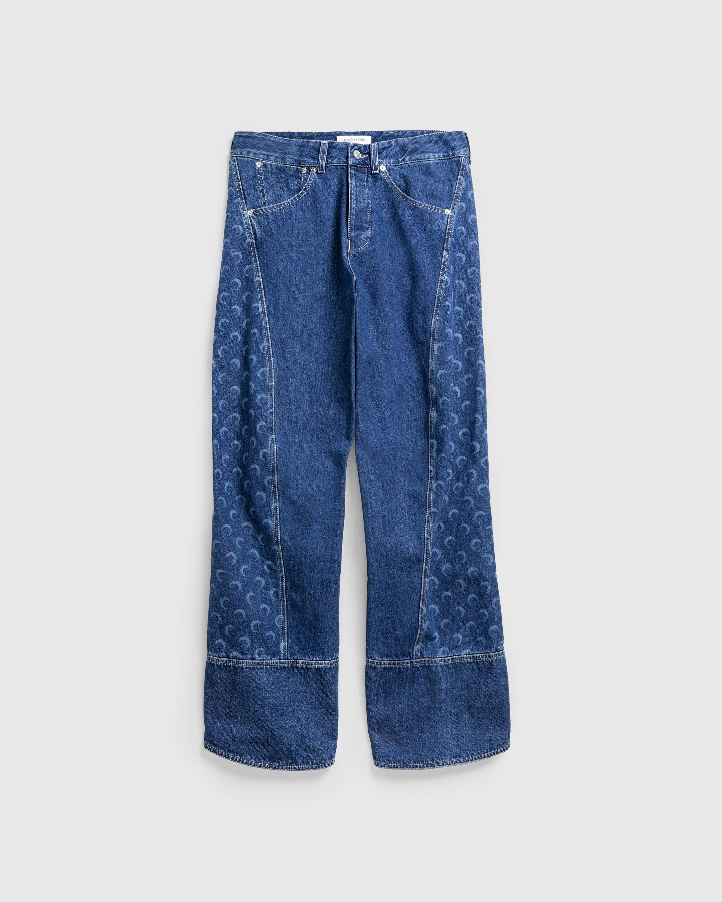 Marine Serre - DEADSTOCK DENIM BAGGY PANTS BL50 BLUE - Clothing - Blue - Image 1