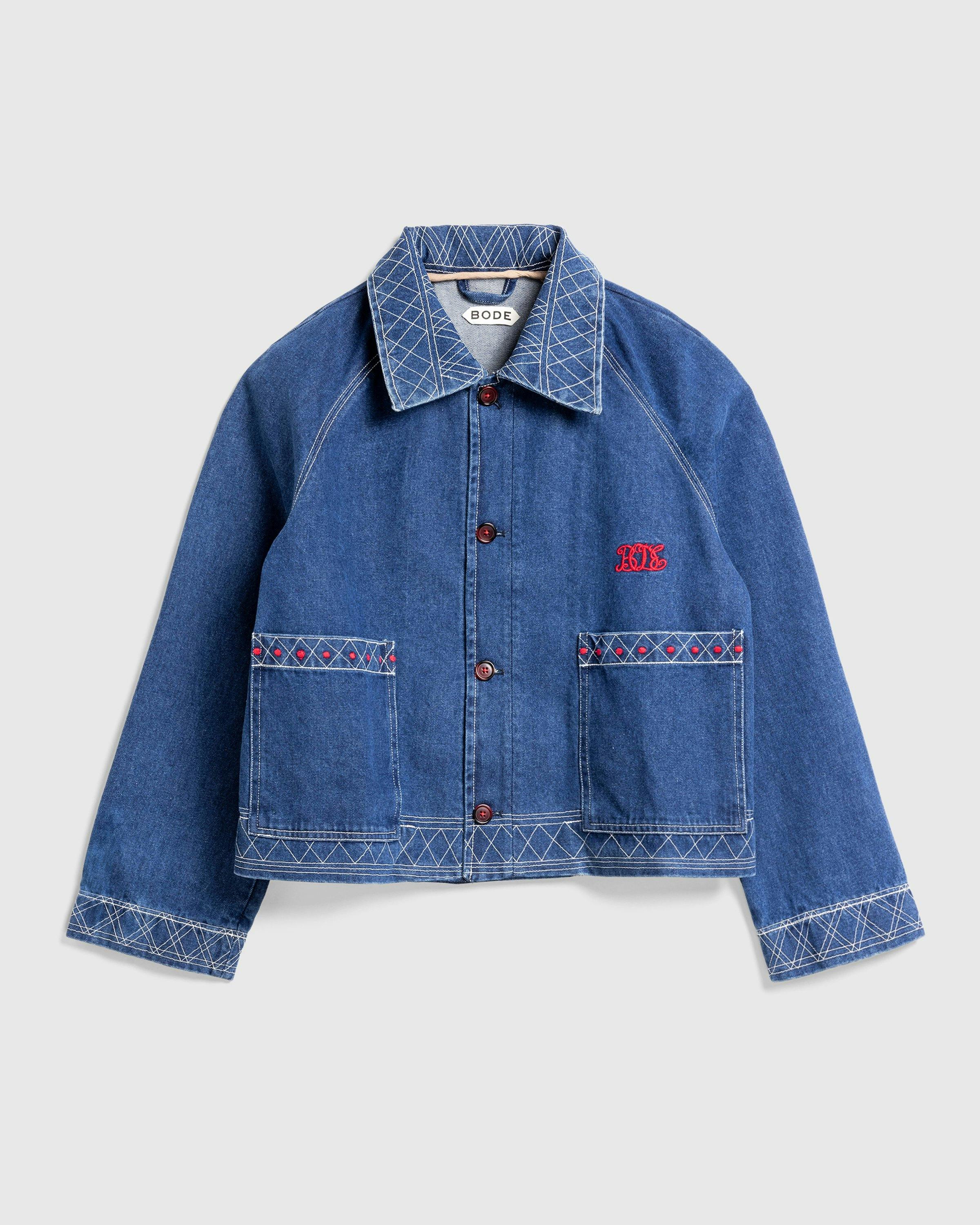 Bode - Embroidered Denim Jacket Indigo - Clothing - Blue - Image 1