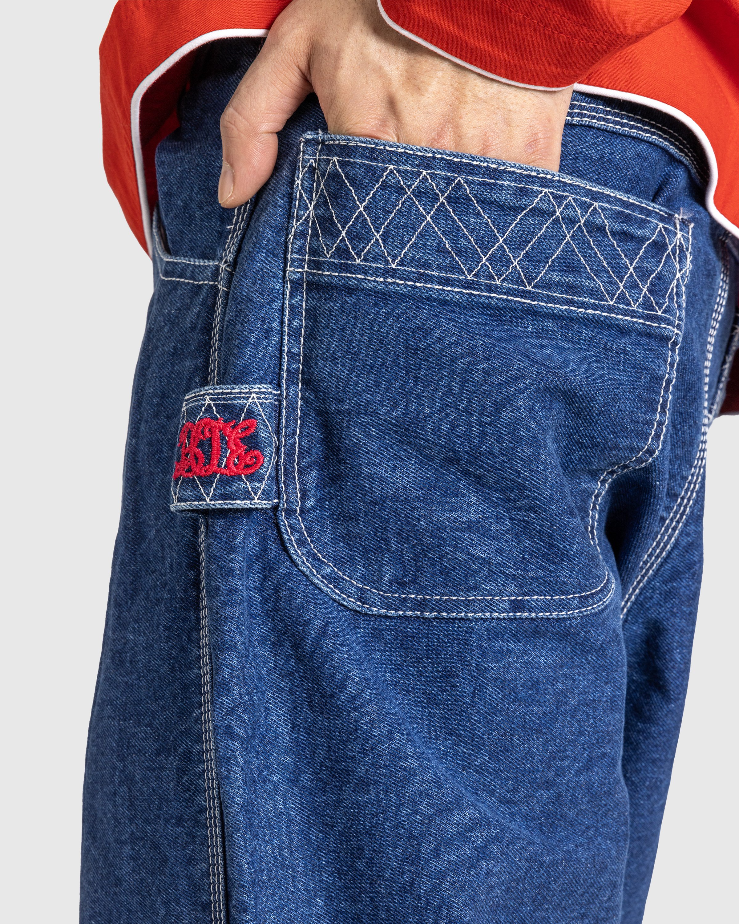 Bode - Embroidered Denim Knolly Brook Trouser Indigo - Clothing - Blue - Image 5