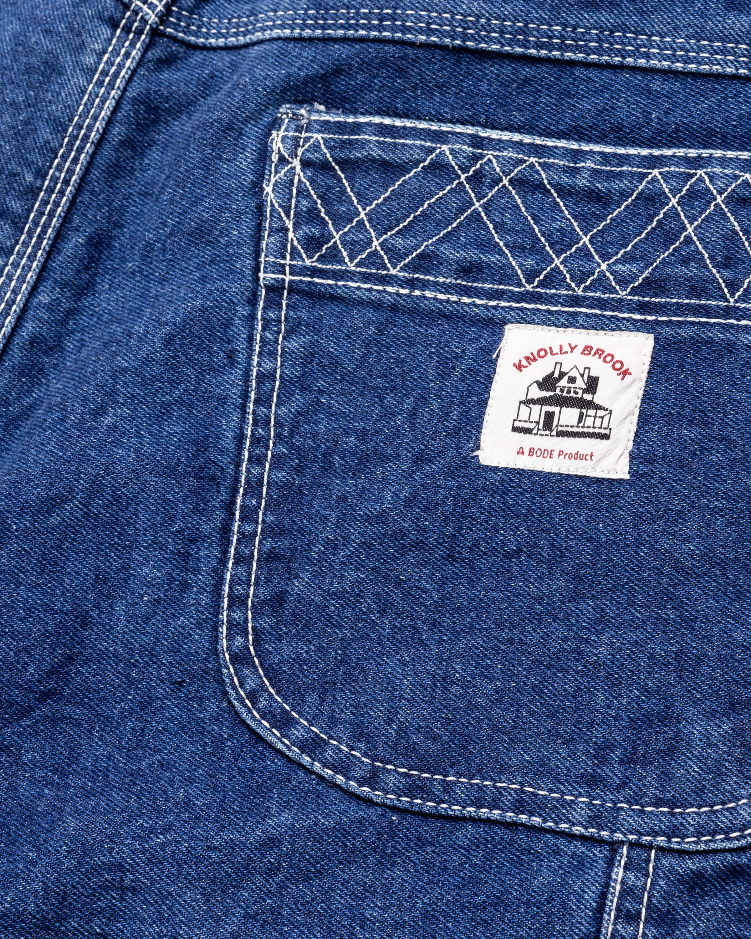 Bode - Embroidered Denim Knolly Brook Trouser Indigo - Clothing - Blue - Image 7