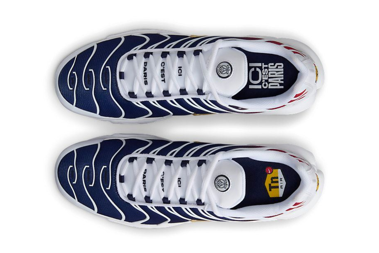 PSG x Nike Air Max Tn 2024 sneaker collaboration.