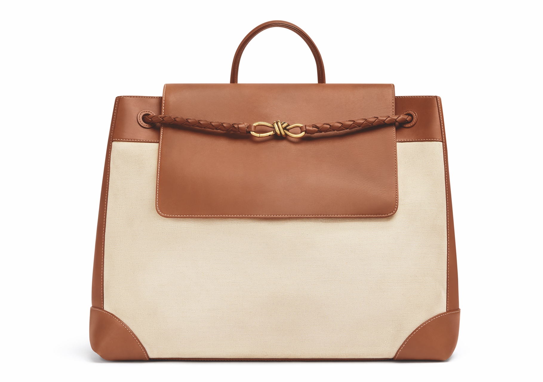Bottega Veneta's Andiamo canvas backpack bag for summer 2024