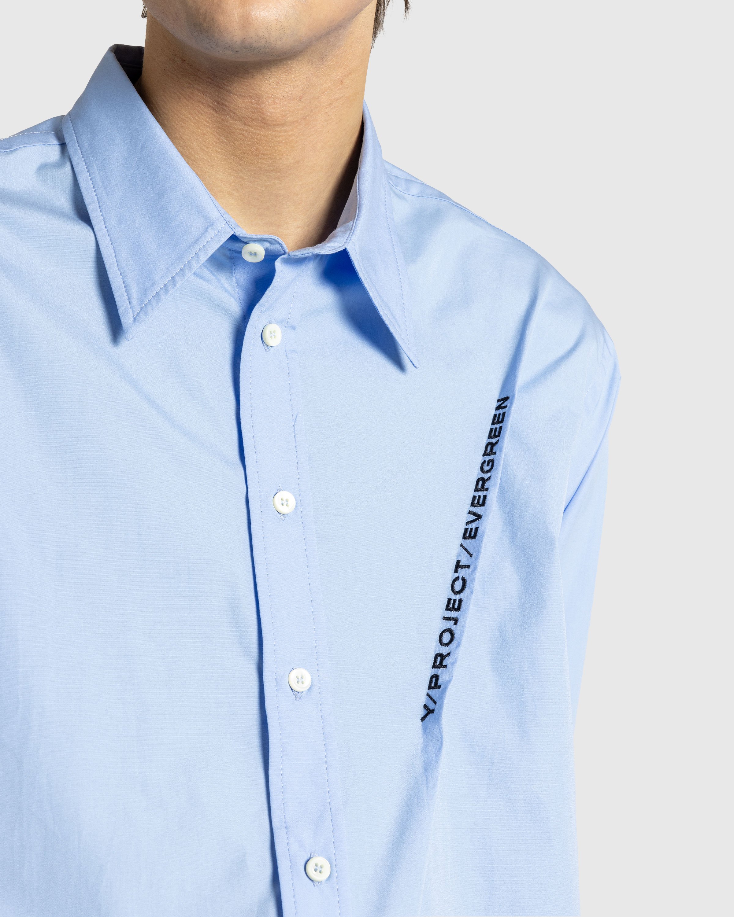 Y/Project - Evergreen Pinched Logo Shirt Light Blue - Clothing - Blue - Image 5