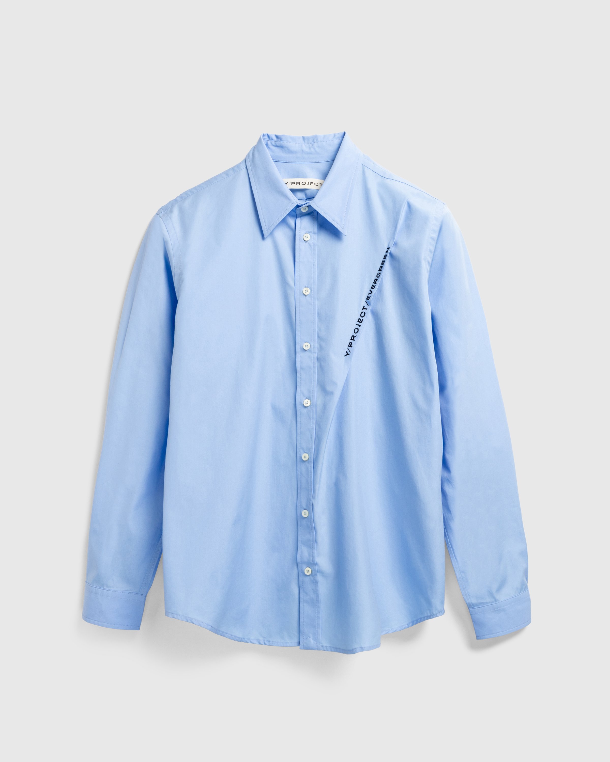 Y/Project - Evergreen Pinched Logo Shirt Light Blue - Clothing - Blue - Image 1