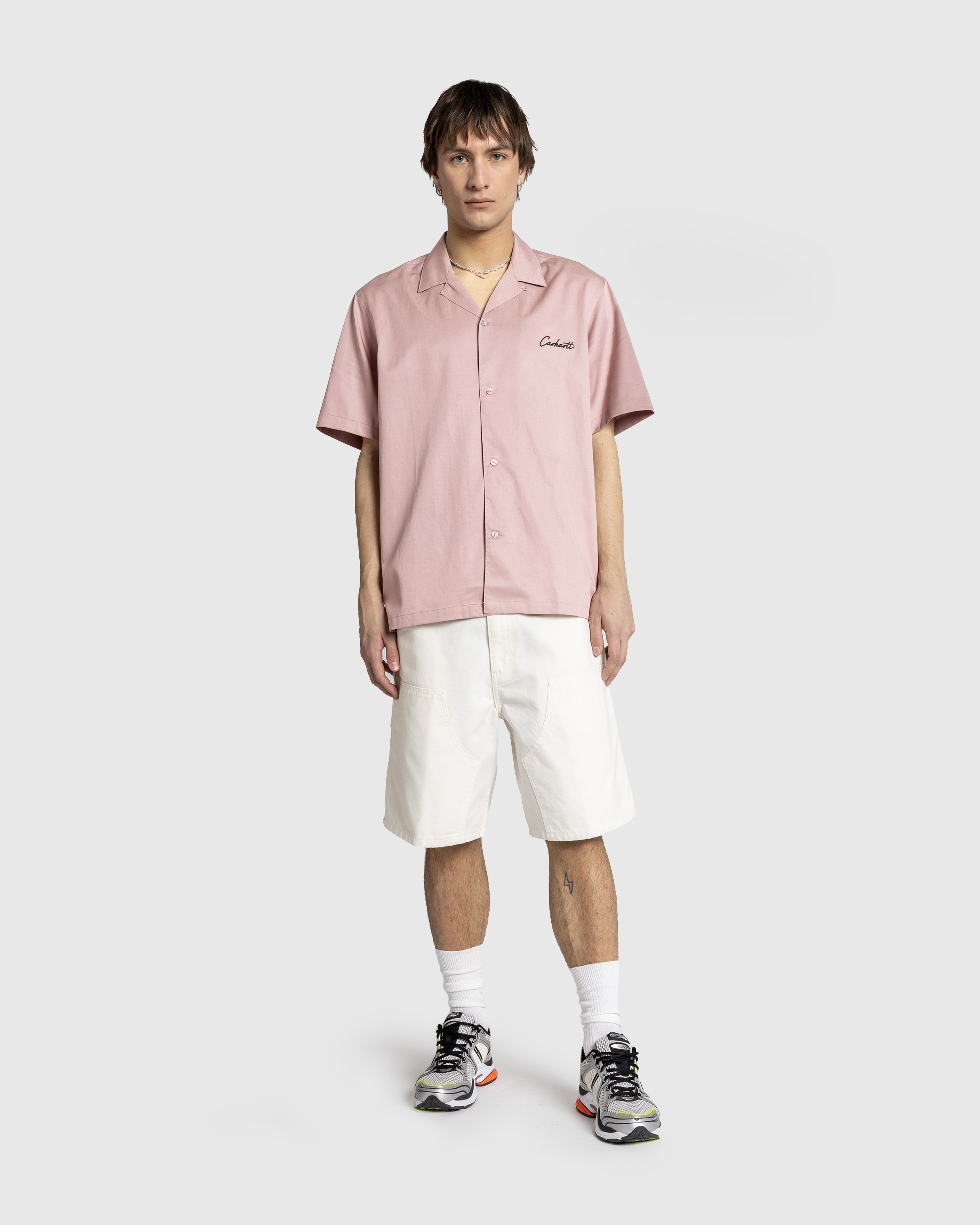 Carhartt WIP - S/S Delray Shirt Glassy Pink / Black - Clothing - Pink - Image 3