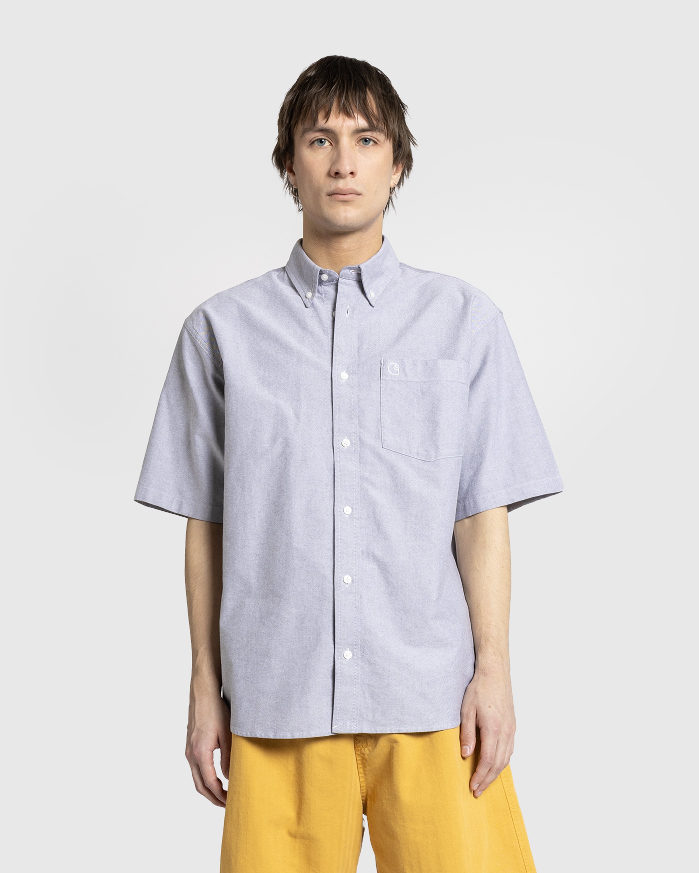 Carhartt WIP - S/S Braxton Shirt Charcoal / Wax - Clothing - Grey - Image 2