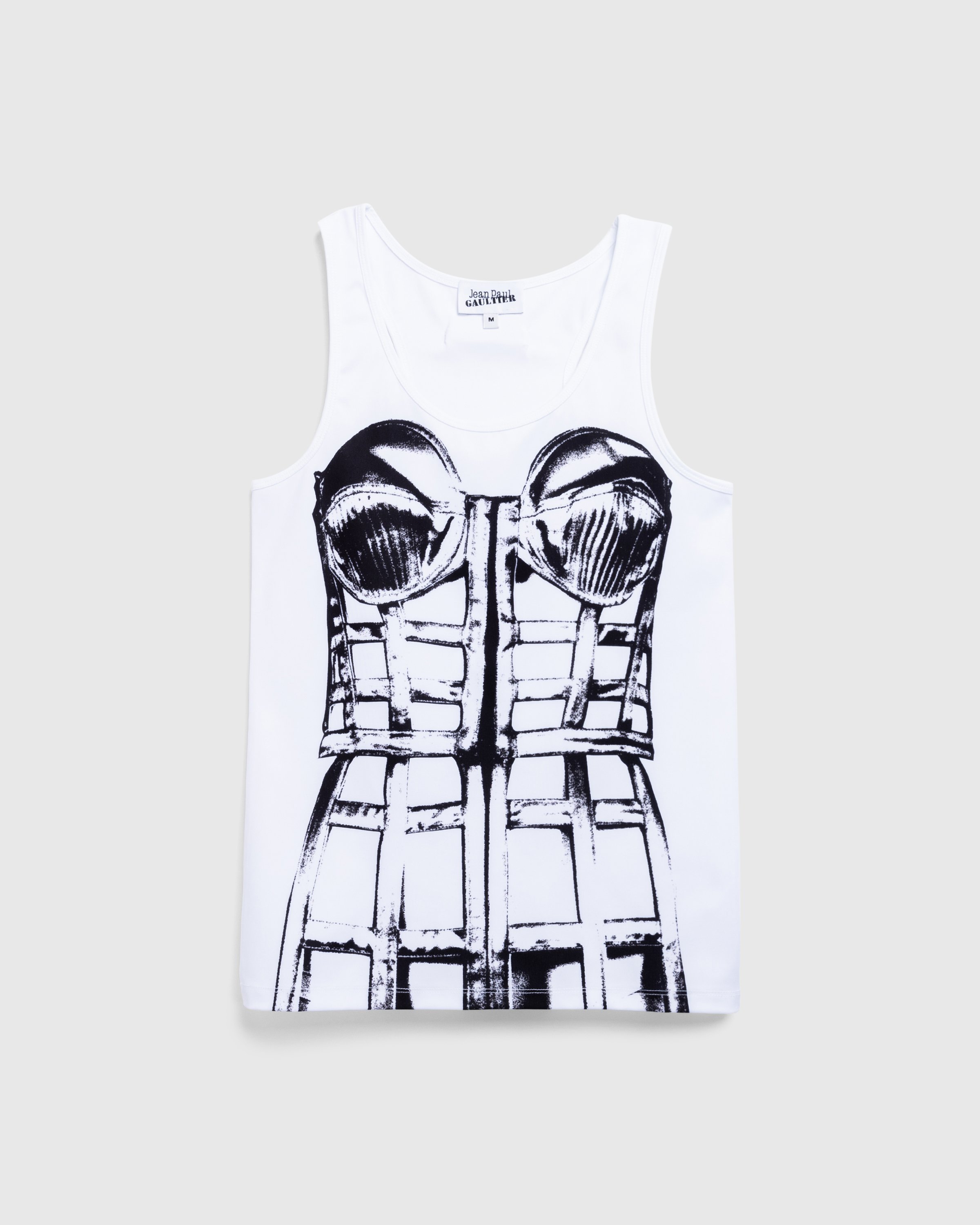 Jean Paul Gaultier - Jersey Top Printed "Cage Trompe L'Œil" White/Black - Clothing - White - Image 1