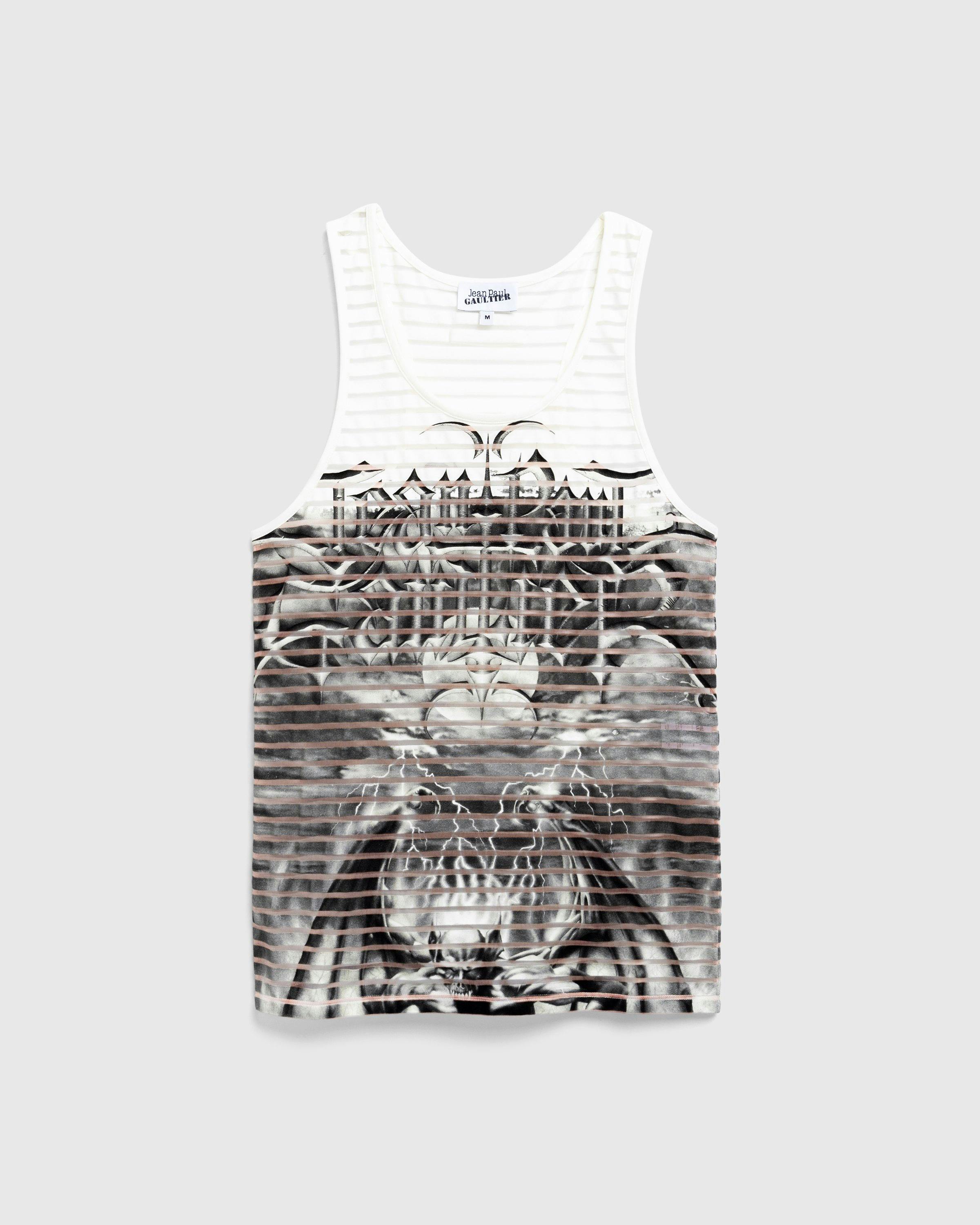 Jean Paul Gaultier - Devored Jersey Tank Top Printed Diablo White/Black - Clothing - White - Image 1