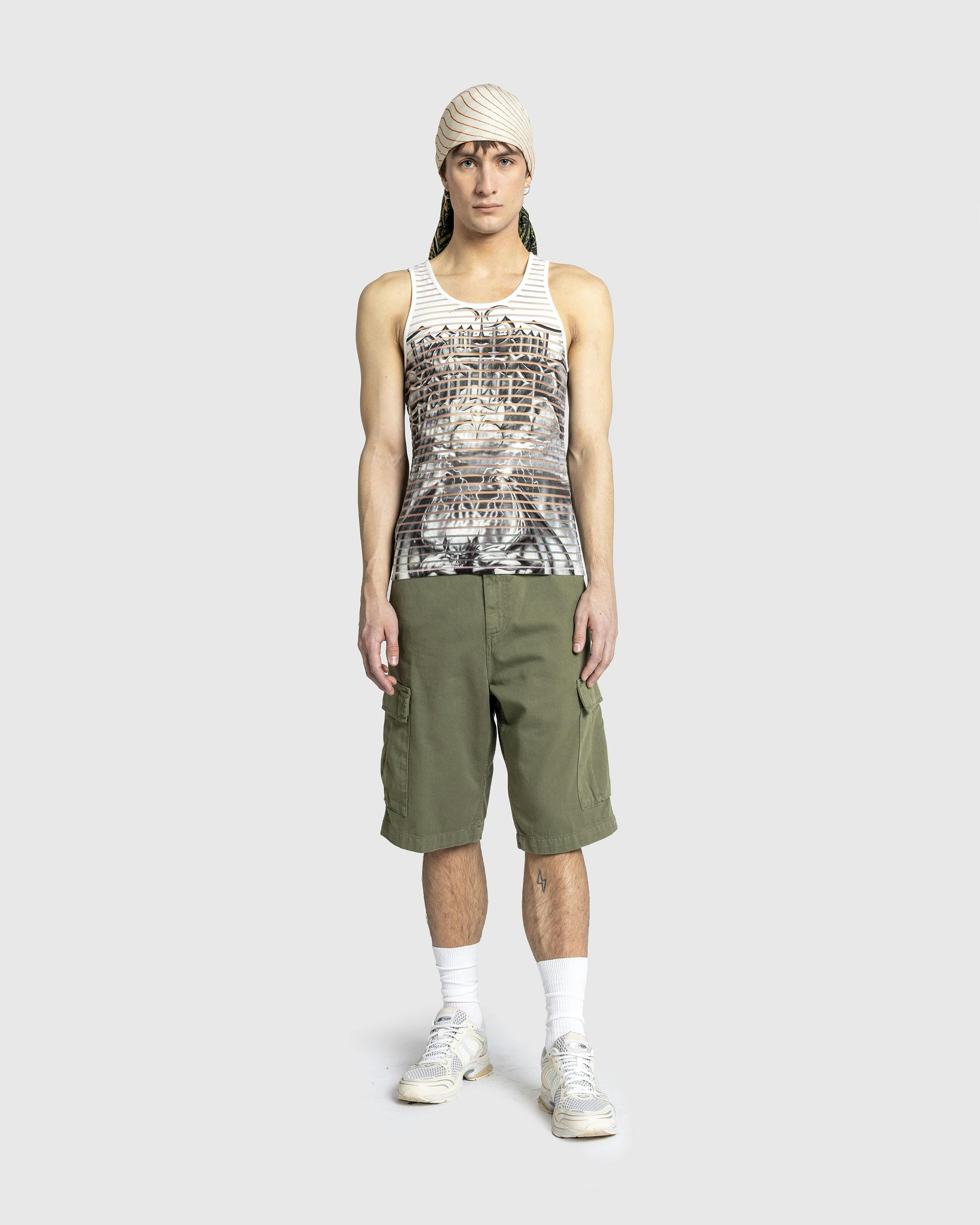 Jean Paul Gaultier - Devored Jersey Tank Top Printed Diablo White/Black - Clothing - White - Image 3