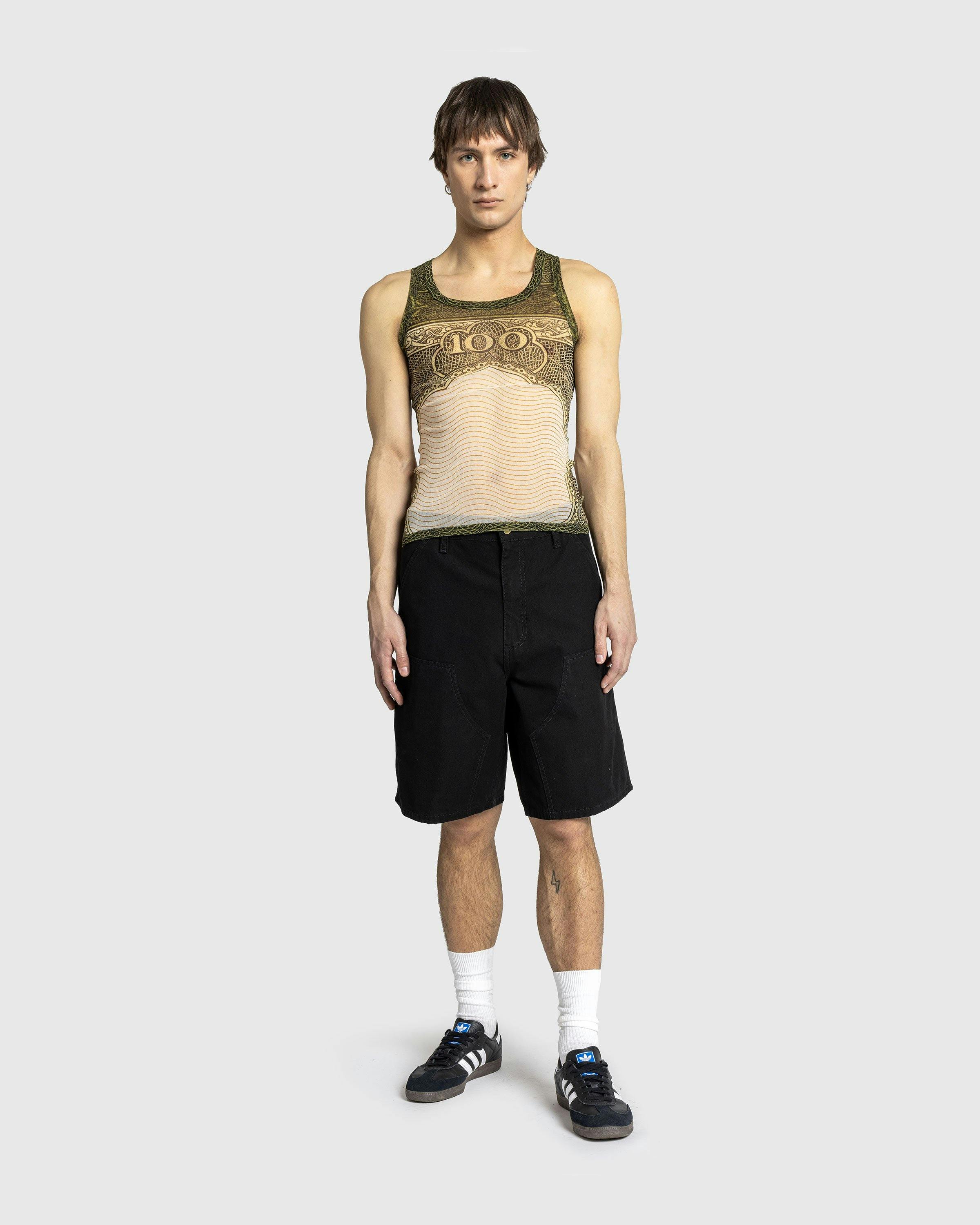 Jean Paul Gaultier - Mesh Tanktop Printed Cartouche Green/Ecru/Black/Orange - Clothing - Multi - Image 3