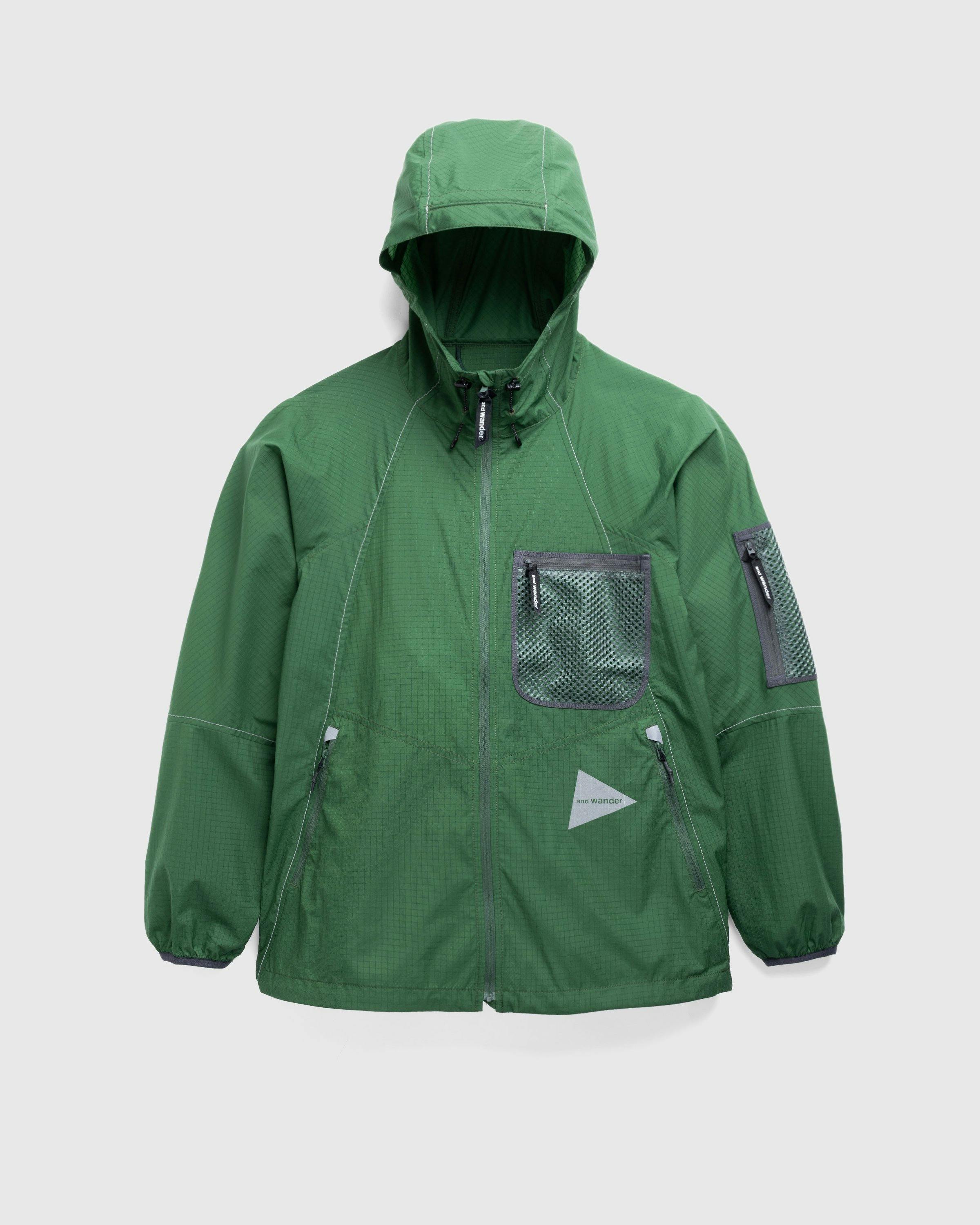 And Wander - 1 5 b r e a t h r i p h o o d i e - Clothing - Green - Image 1