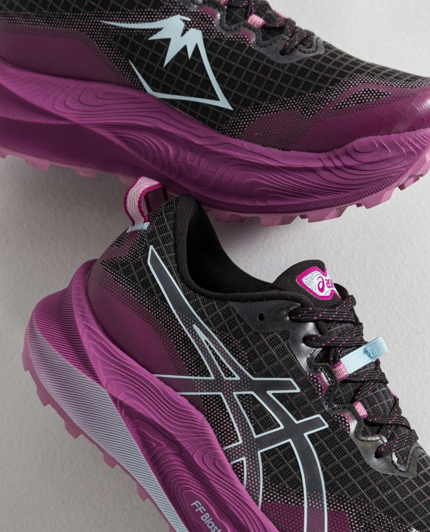 ASICS Trabuco Max 3 running sneaker in black and purple