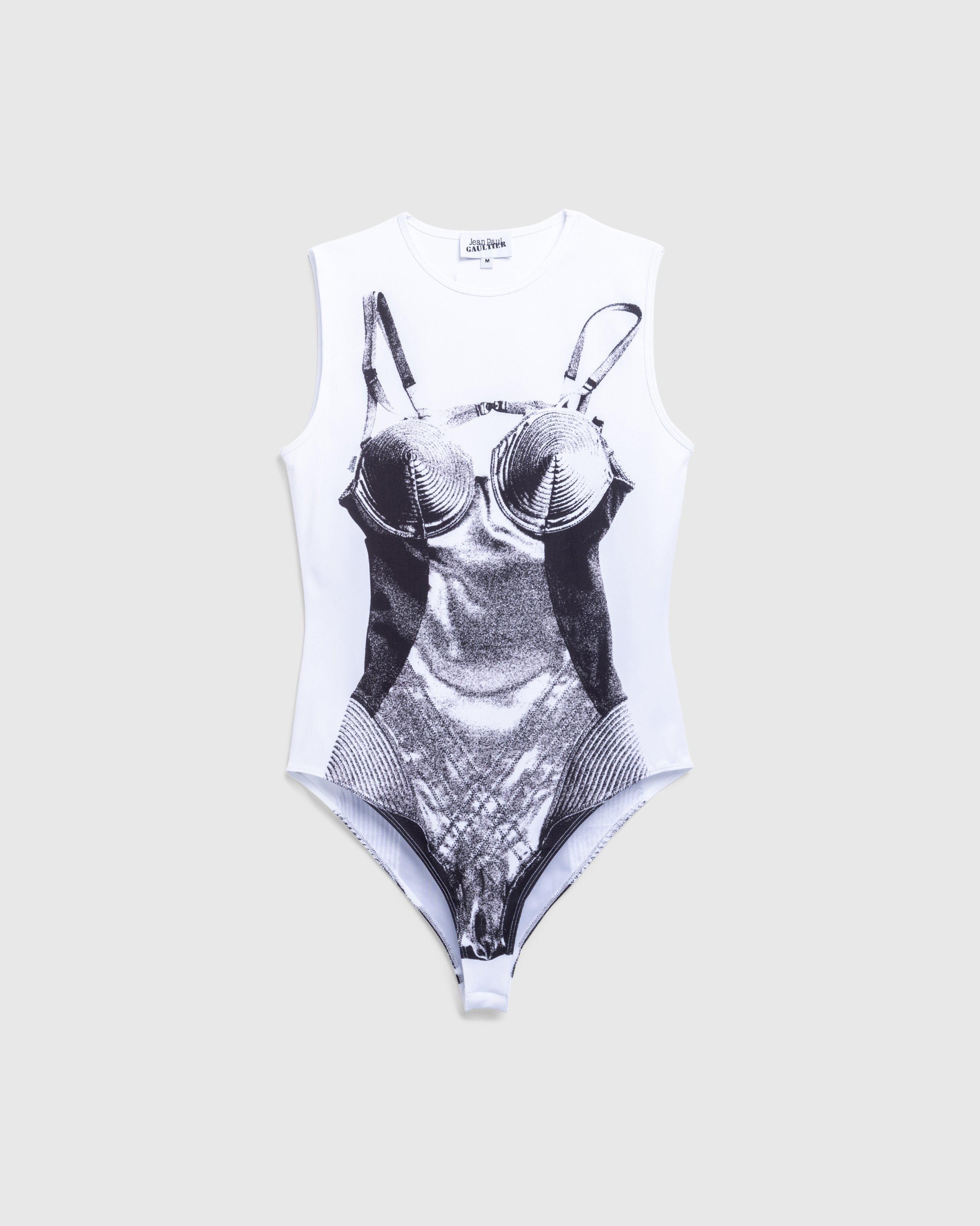Jean Paul Gaultier - Jersey Body Printed Madonna Corset Trompe L'Œil White/Black - Clothing - White - Image 1