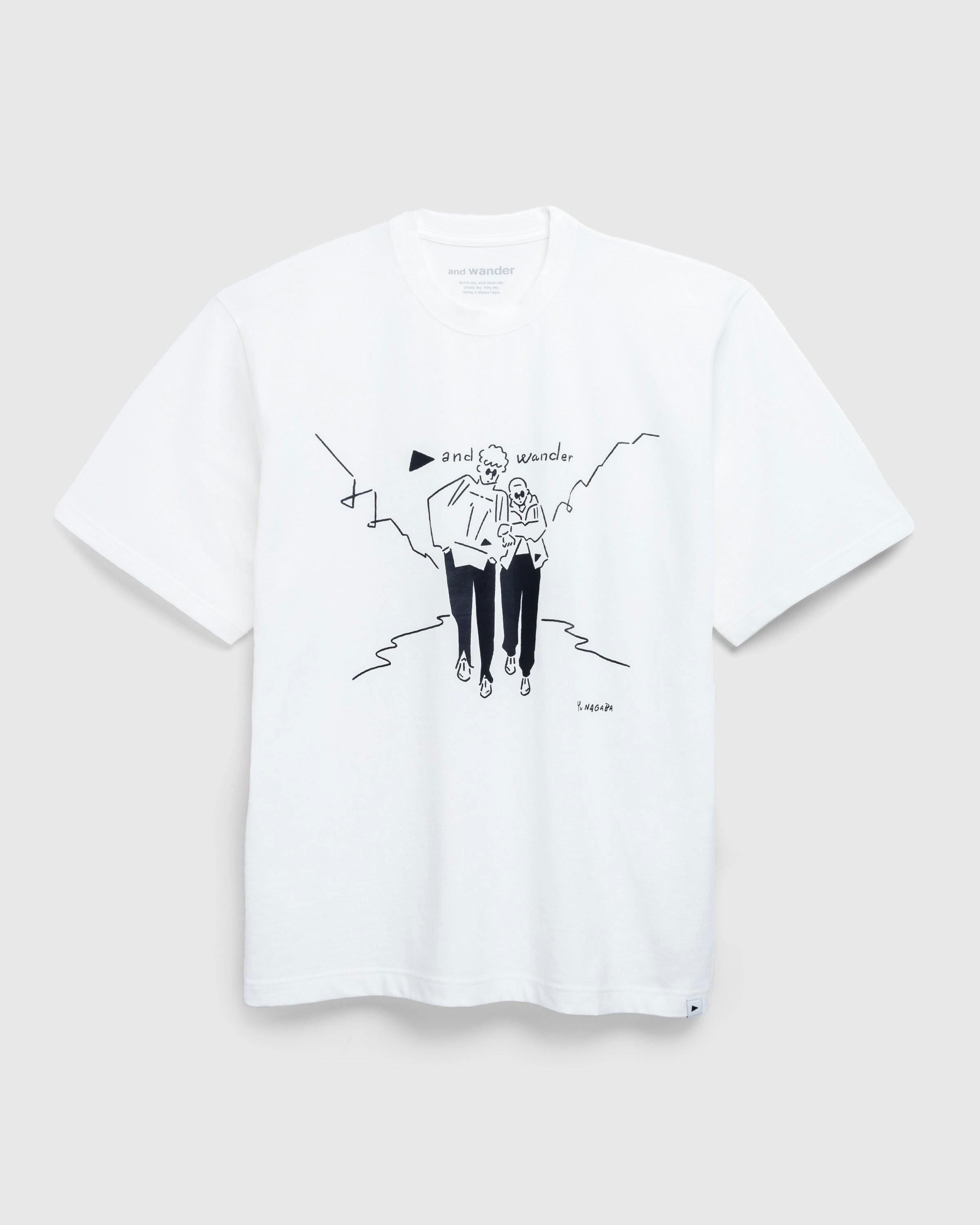 And Wander - 7 9 Y u N a g a b a p r i n t e d T - Clothing - White - Image 1