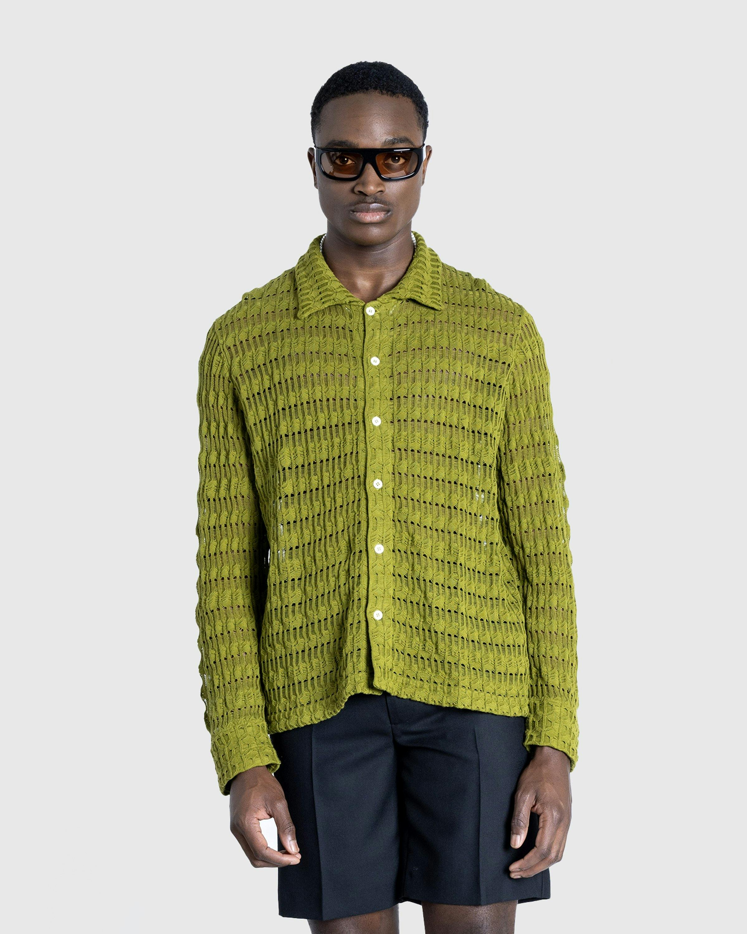 Séfr - YASU SHIRT FOREST KNIT - Clothing - Green - Image 2