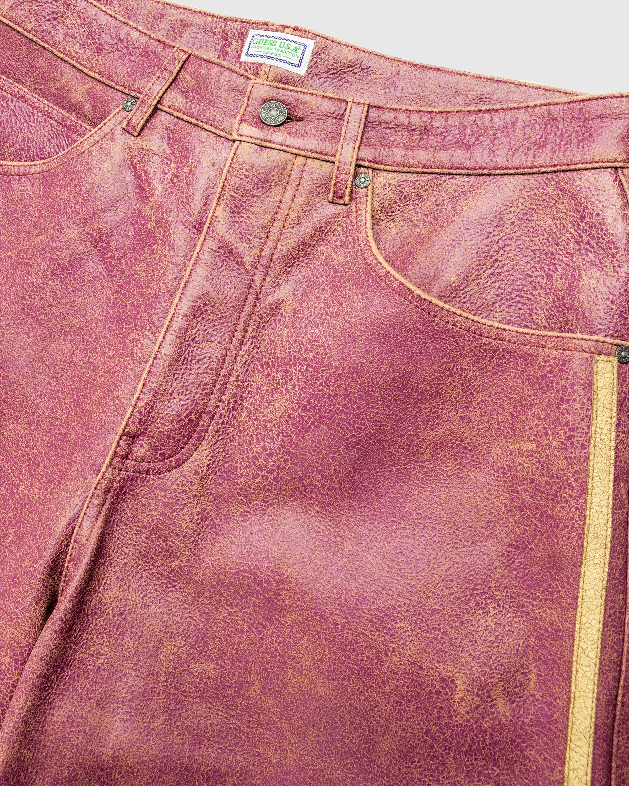 Guess USA - Gusa Crackle Leather Short Distressed Damson Mu - Clothing - Multi - Image 6