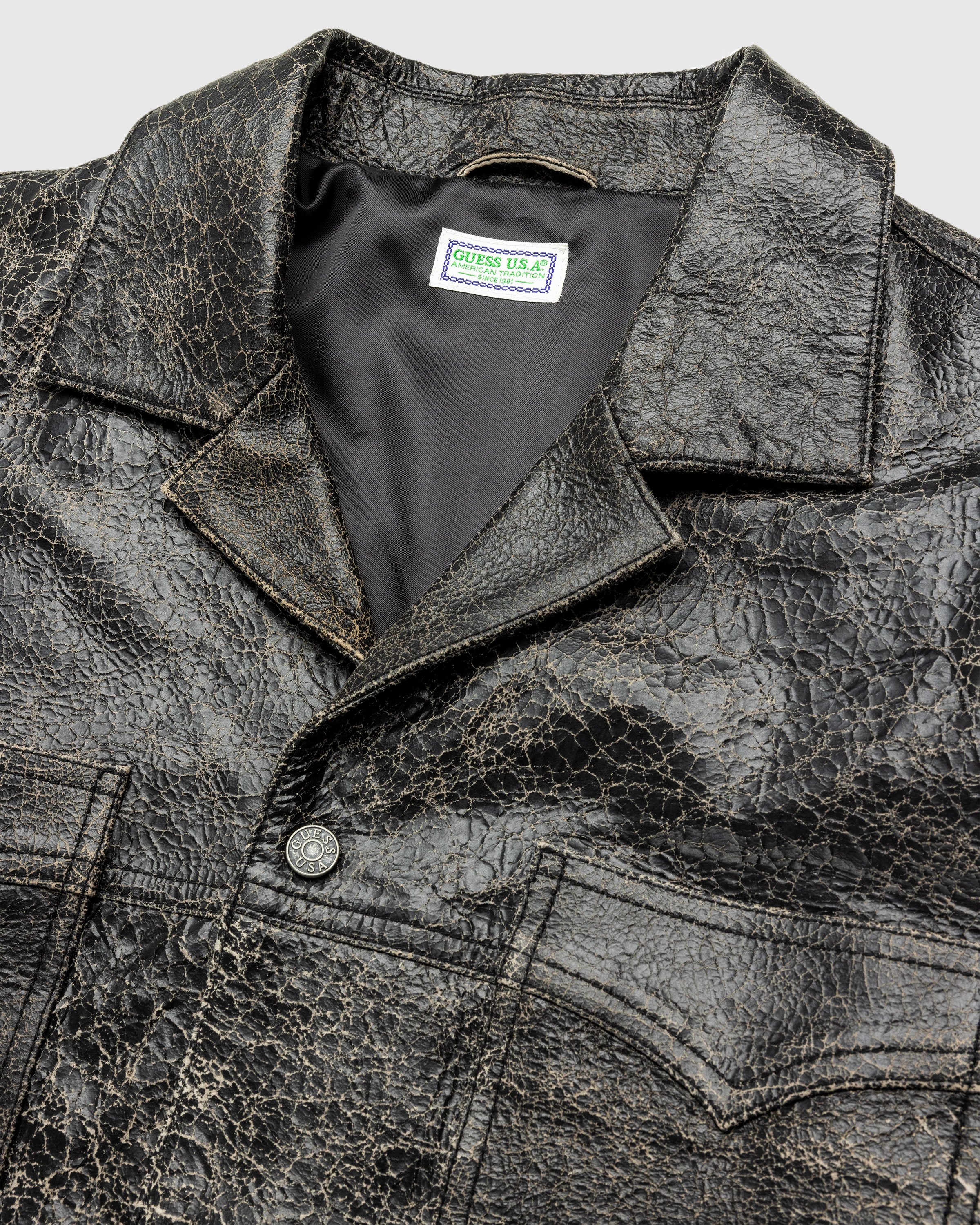 Guess USA - Gusa Leather Camp Shirt Jet Black Multi - Clothing - Black - Image 6
