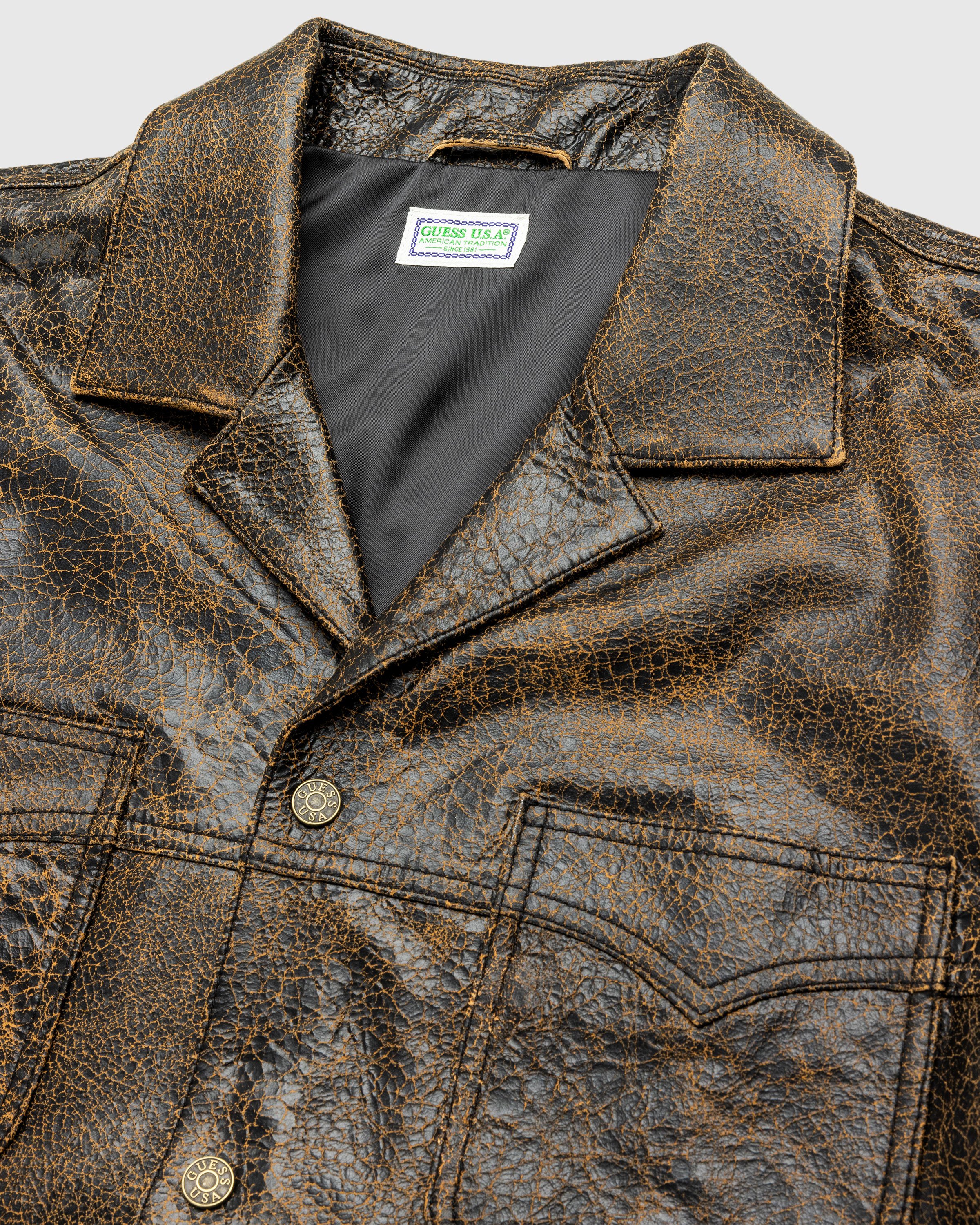 Guess USA - Gusa Leather Camp Shirt Amos Brown Multi - Clothing - Brown - Image 7