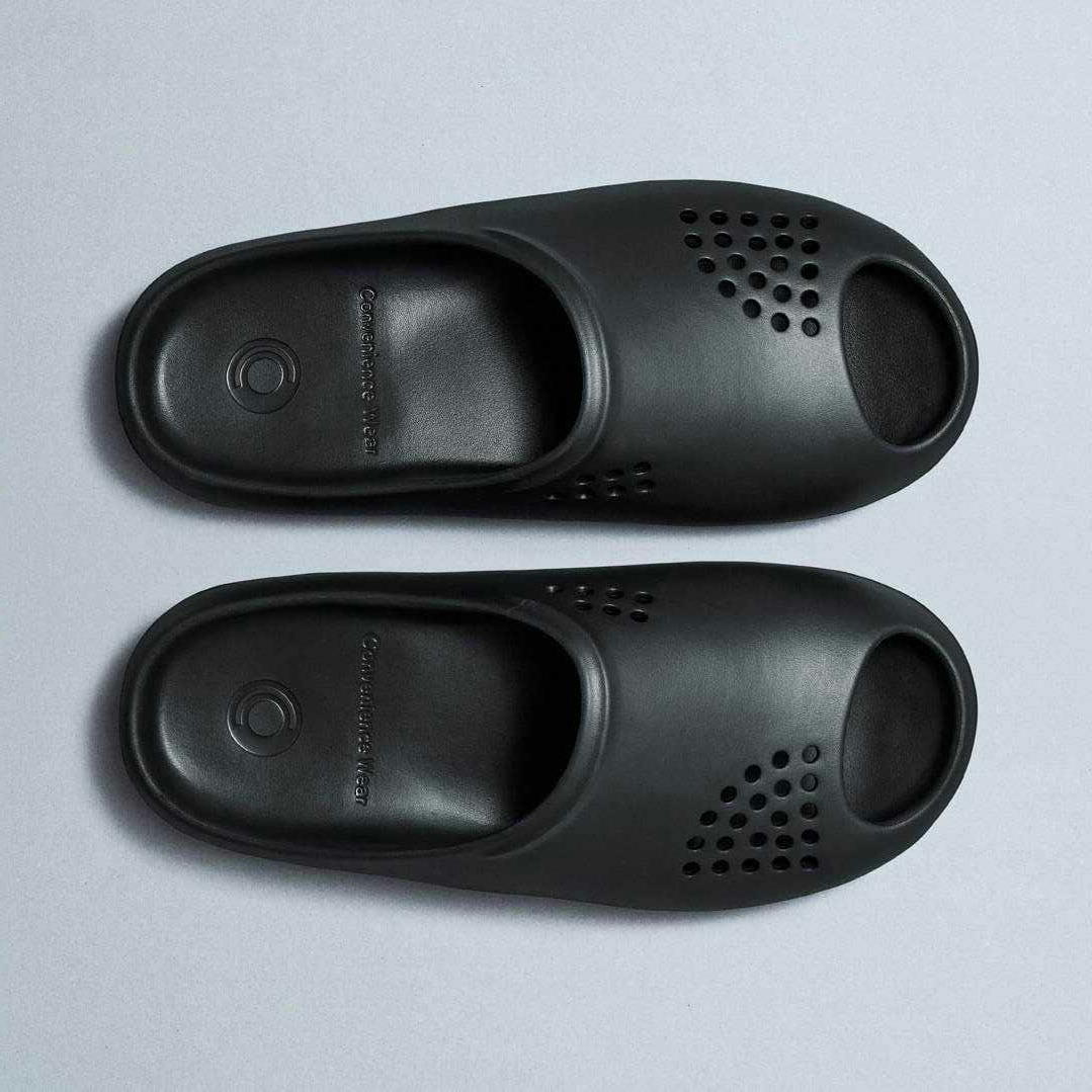 Family Mart's ConvenienceWear black foam mules