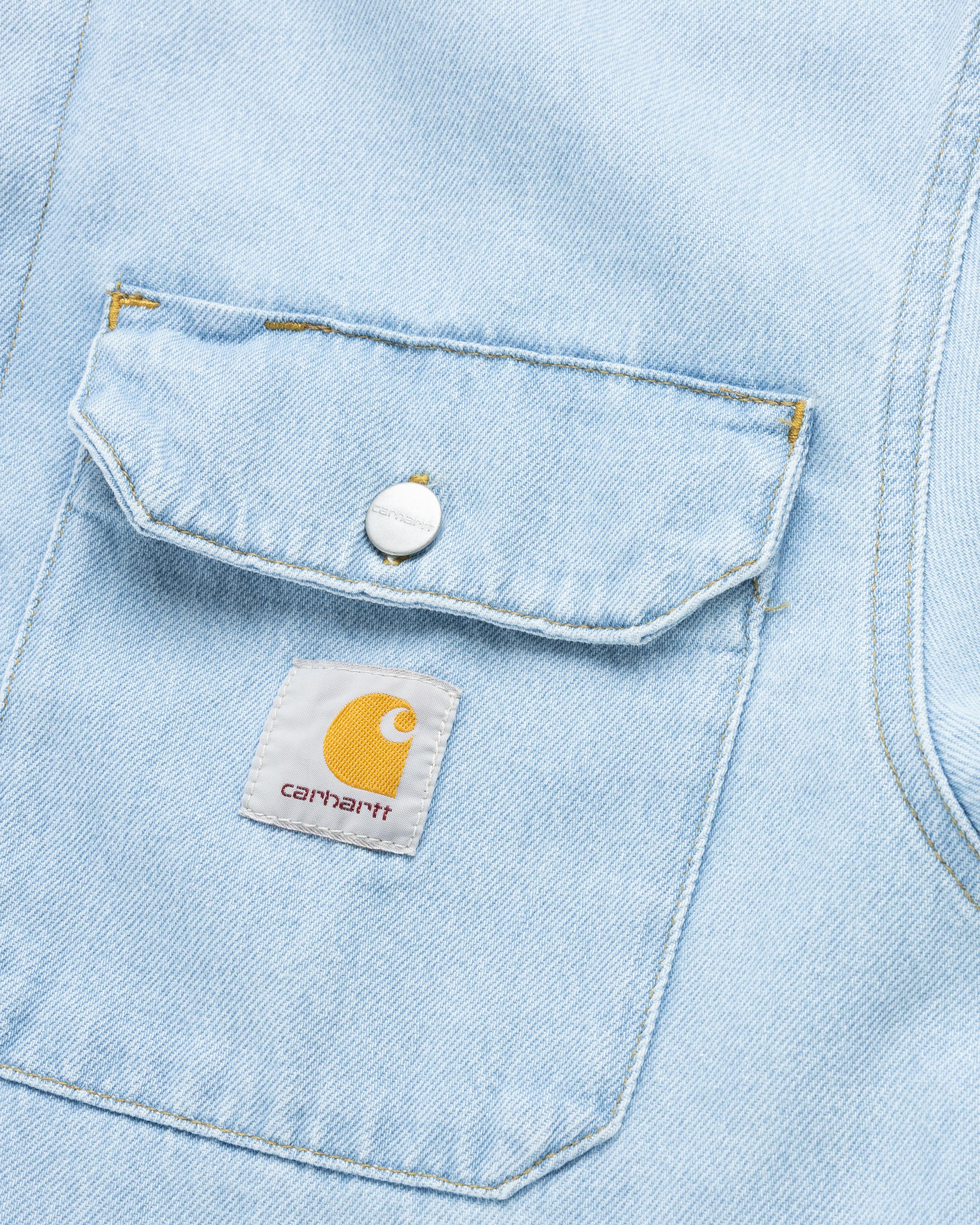 Carhartt WIP – Harvey Shirt Jacket Blue/Stone Bleached - Shirts - Blue - Image 6