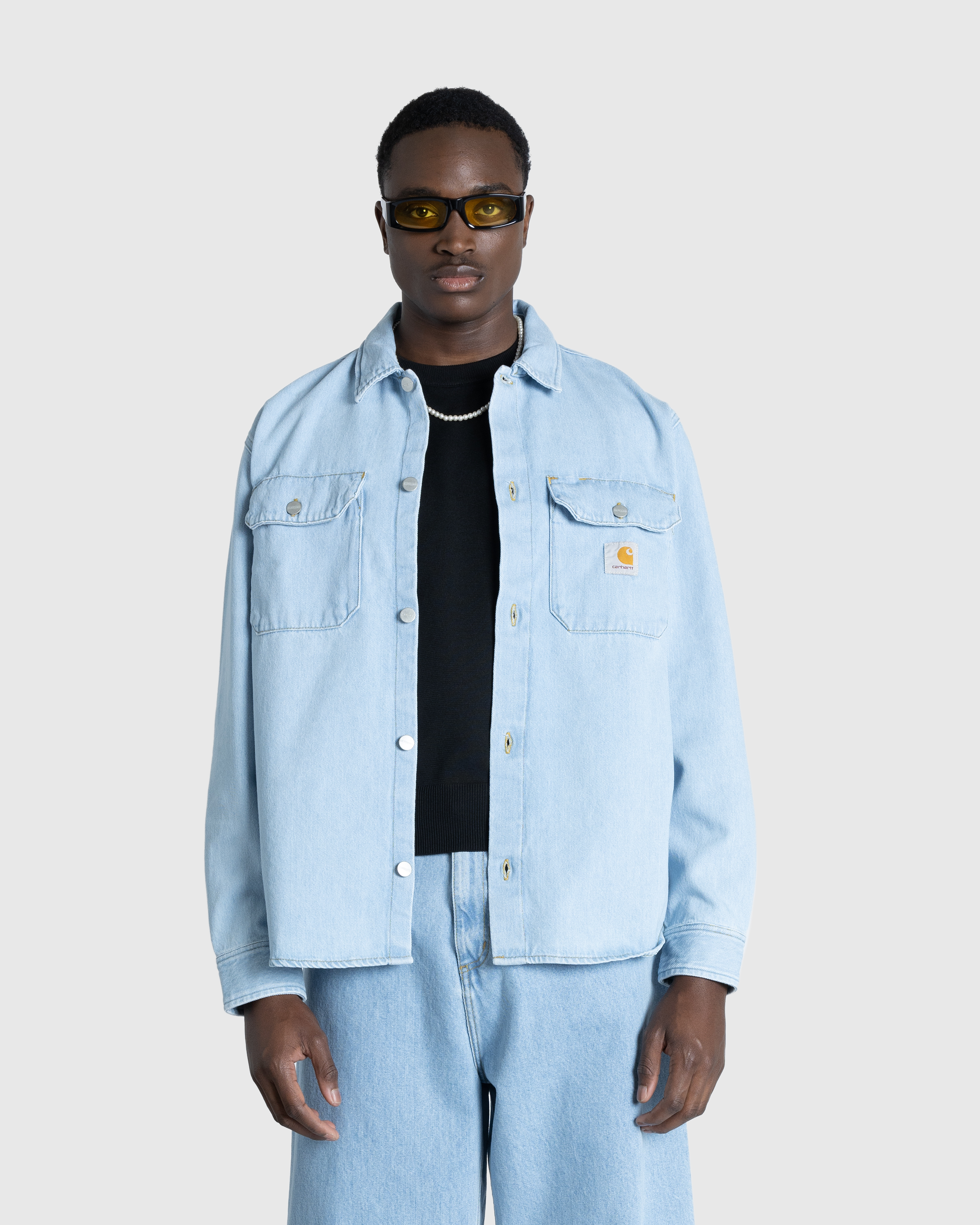 Carhartt WIP – Harvey Shirt Jacket Blue/Stone Bleached - Shirts - Blue - Image 2