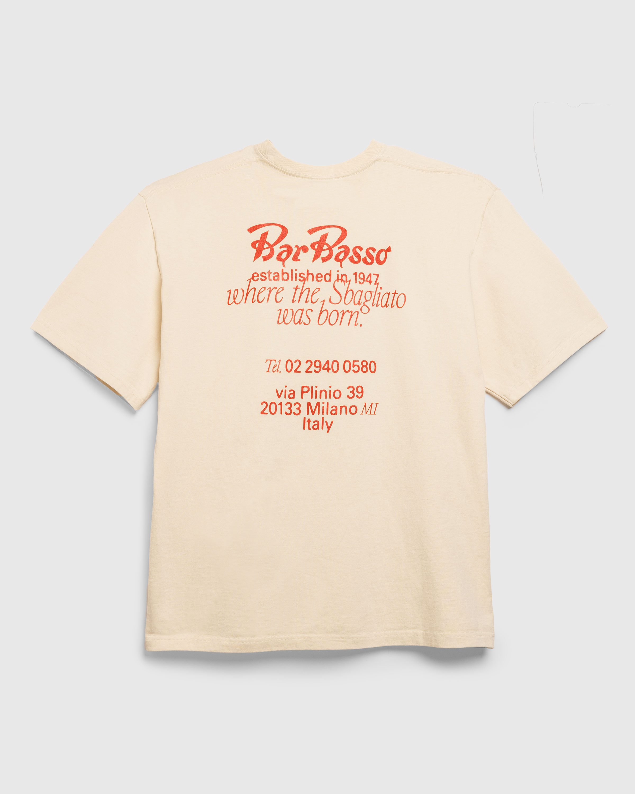 Highsnobiety x Bar Basso – Address T-Shirt Eggshell - T-Shirts - Beige - Image 1