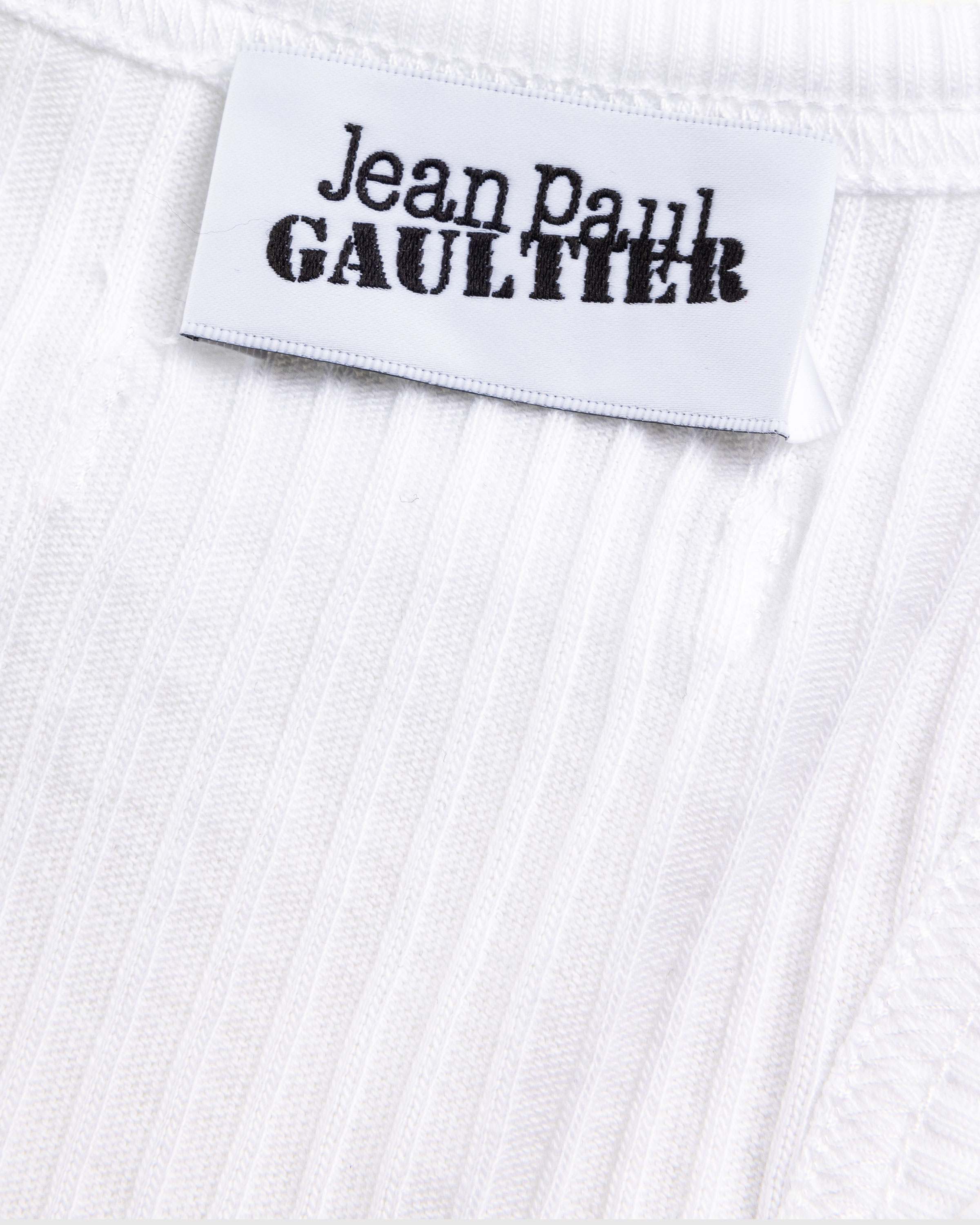 Jean Paul Gaultier – Ribbed Tank Top With Overall Buckles White - Tank Tops - White - Image 6