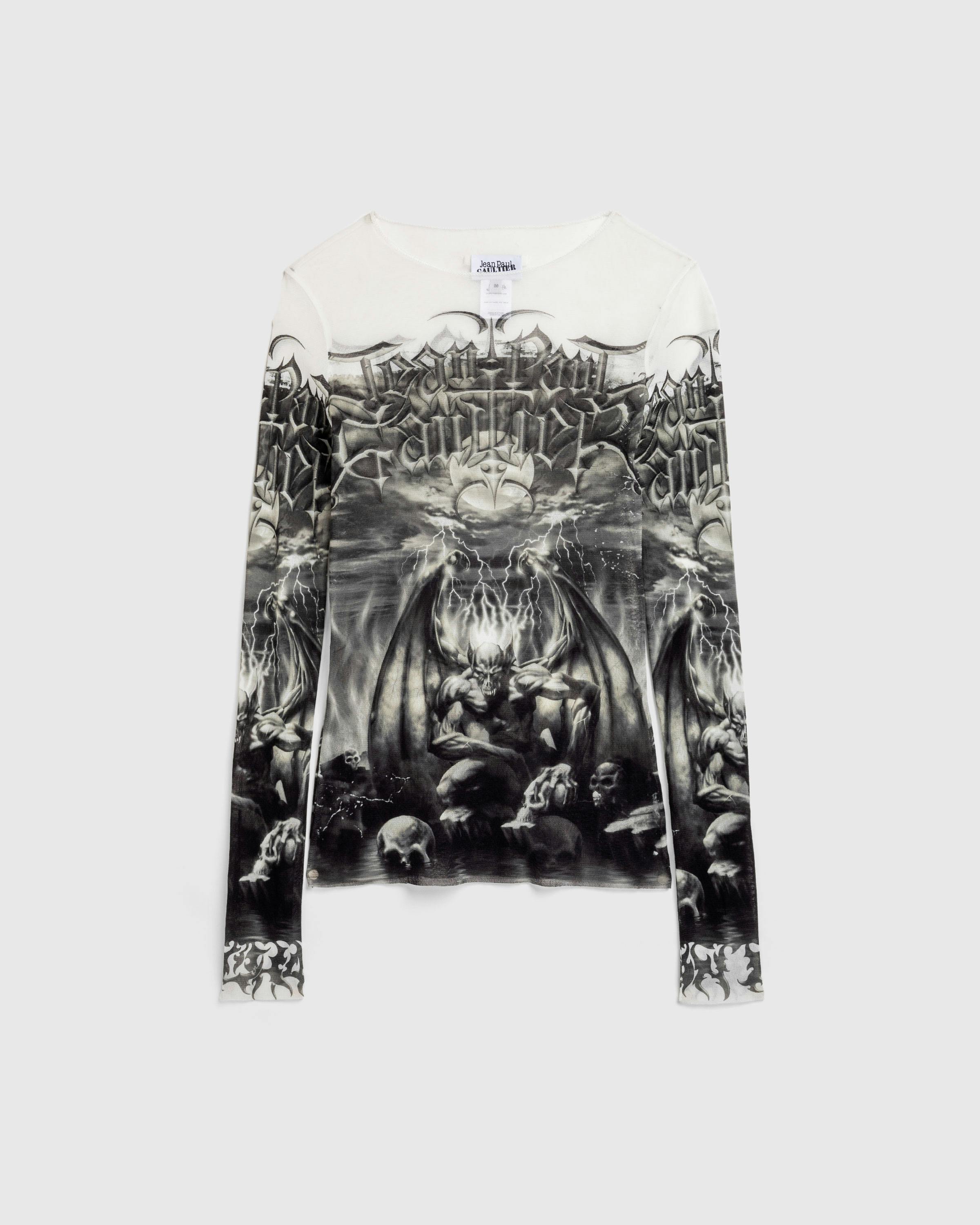 Jean Paul Gaultier – Diablo Top White/Black - Longsleeves - White - Image 1