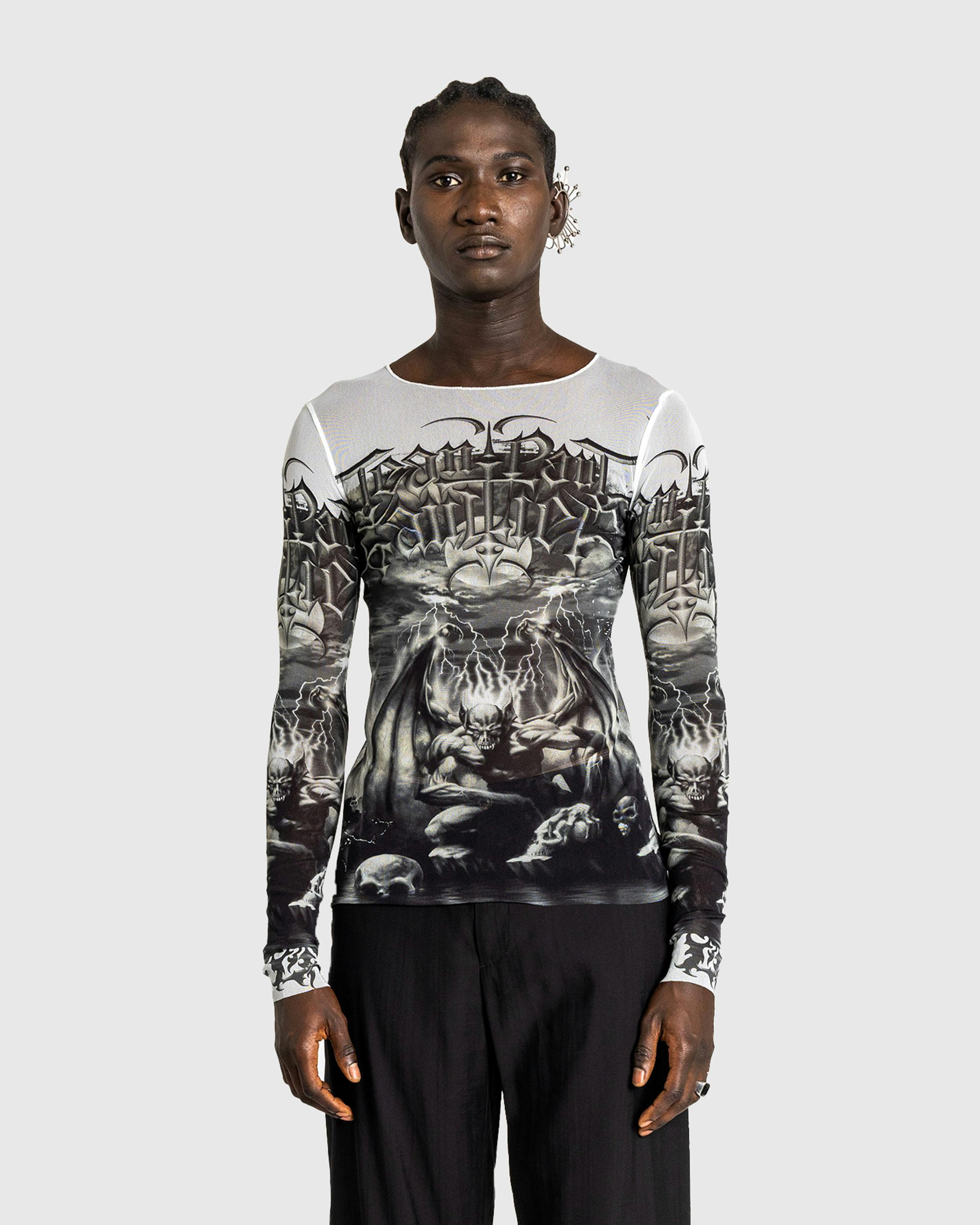 Jean Paul Gaultier – Diablo Top White/Black - Longsleeves - White - Image 2