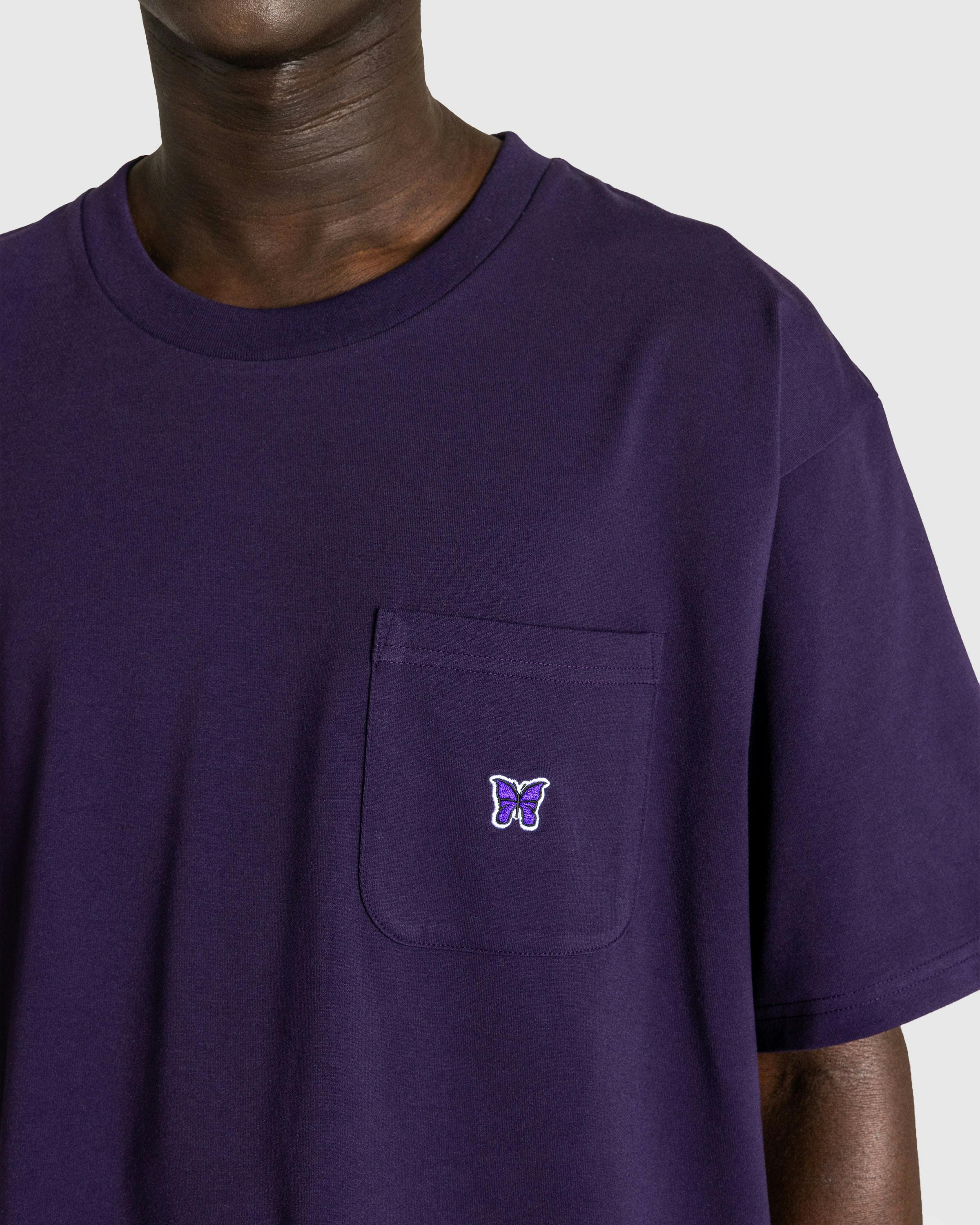 Needles – S/S Crew Neck Tee Poly Jersey Eggplant - Tops - Purple - Image 5