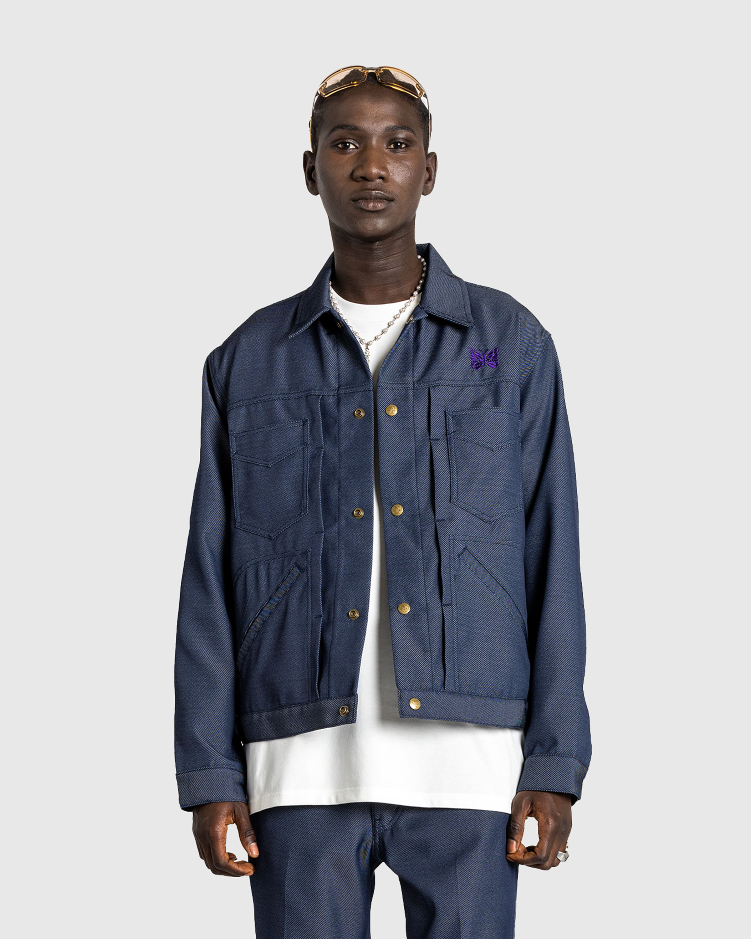 Needles – Penny Jean Jacket Poly Twill Navy - Outerwear - Blue - Image 2