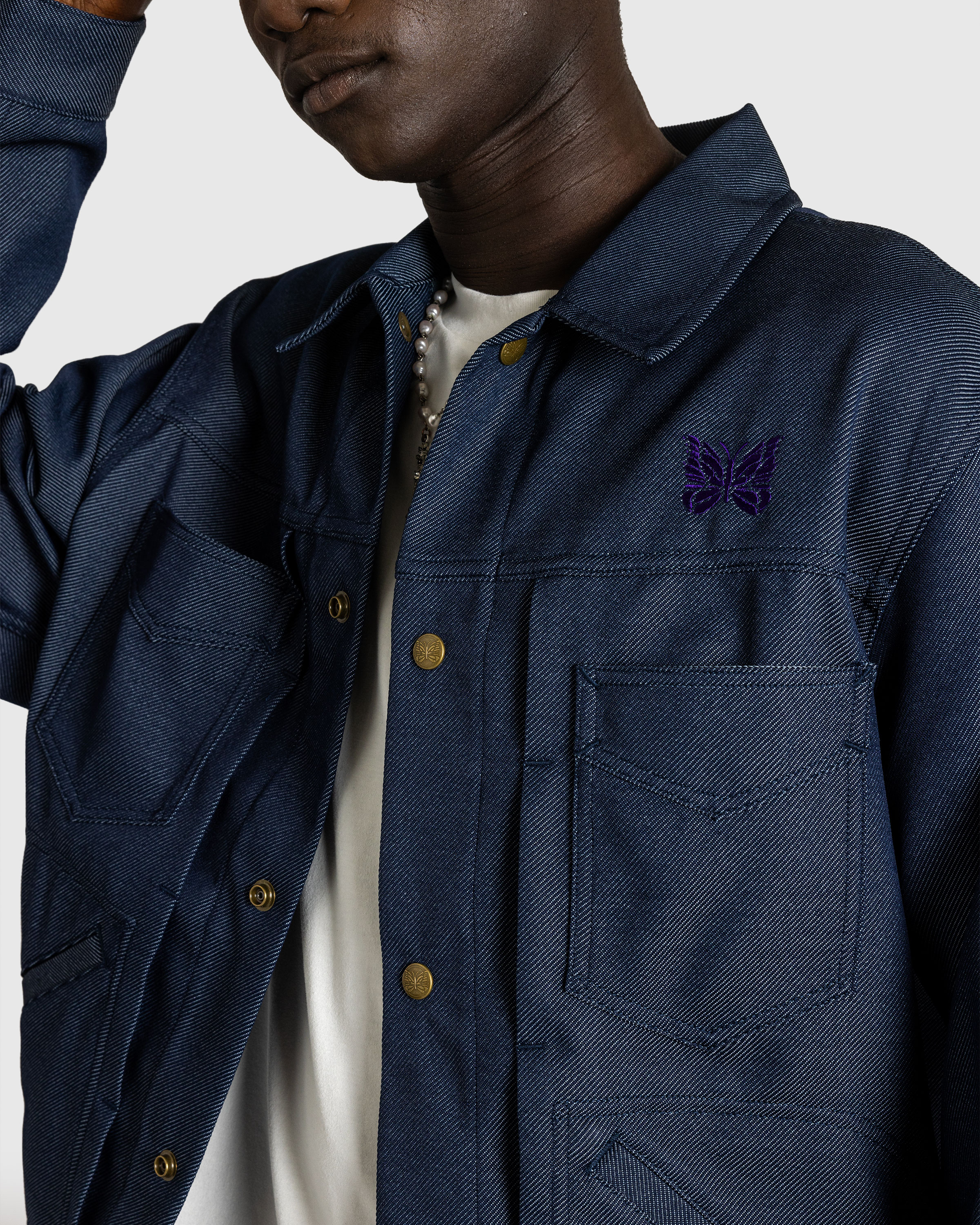 Needles – Penny Jean Jacket Poly Twill Navy - Outerwear - Blue - Image 5