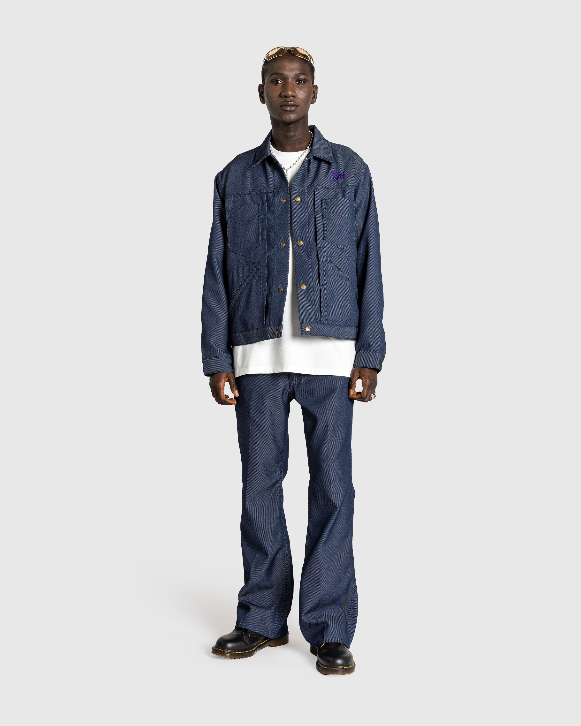 Needles – Penny Jean Jacket Poly Twill Navy - Outerwear - Blue - Image 3