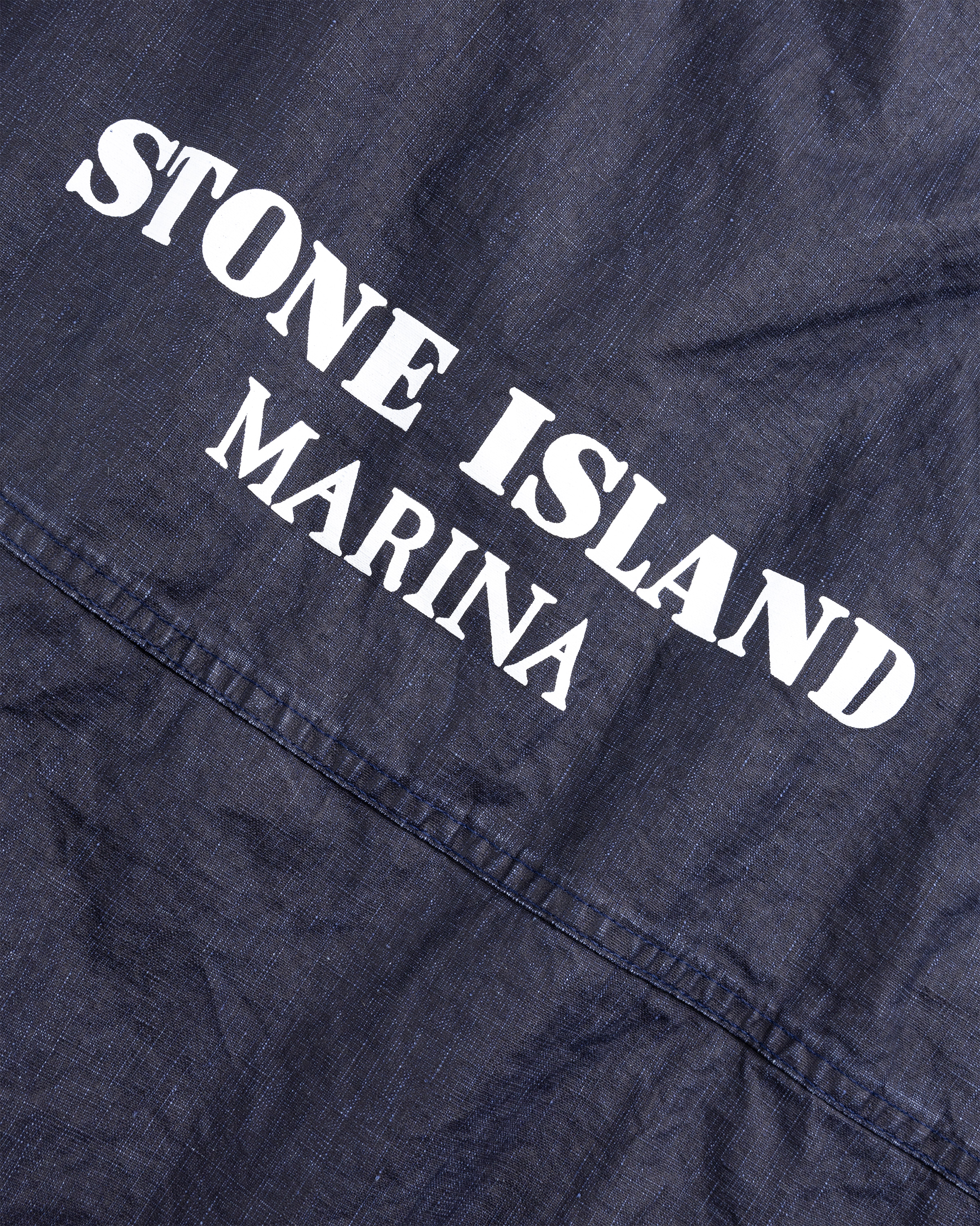 Stone Island – Hooded Linen Jacket Royal Blue - Outerwear - Blue - Image 6