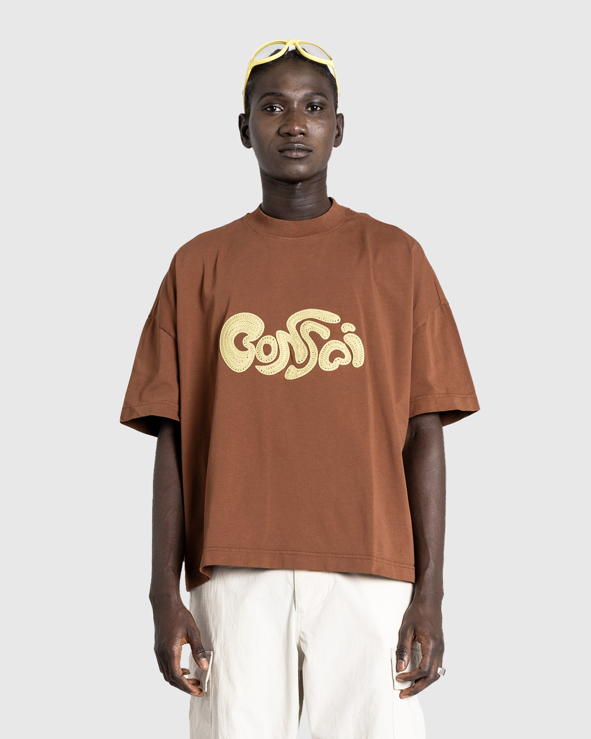 Bonsai – Oversize Embroidered T-Shirt Glazed Ginger - Tops - Brown - Image 2