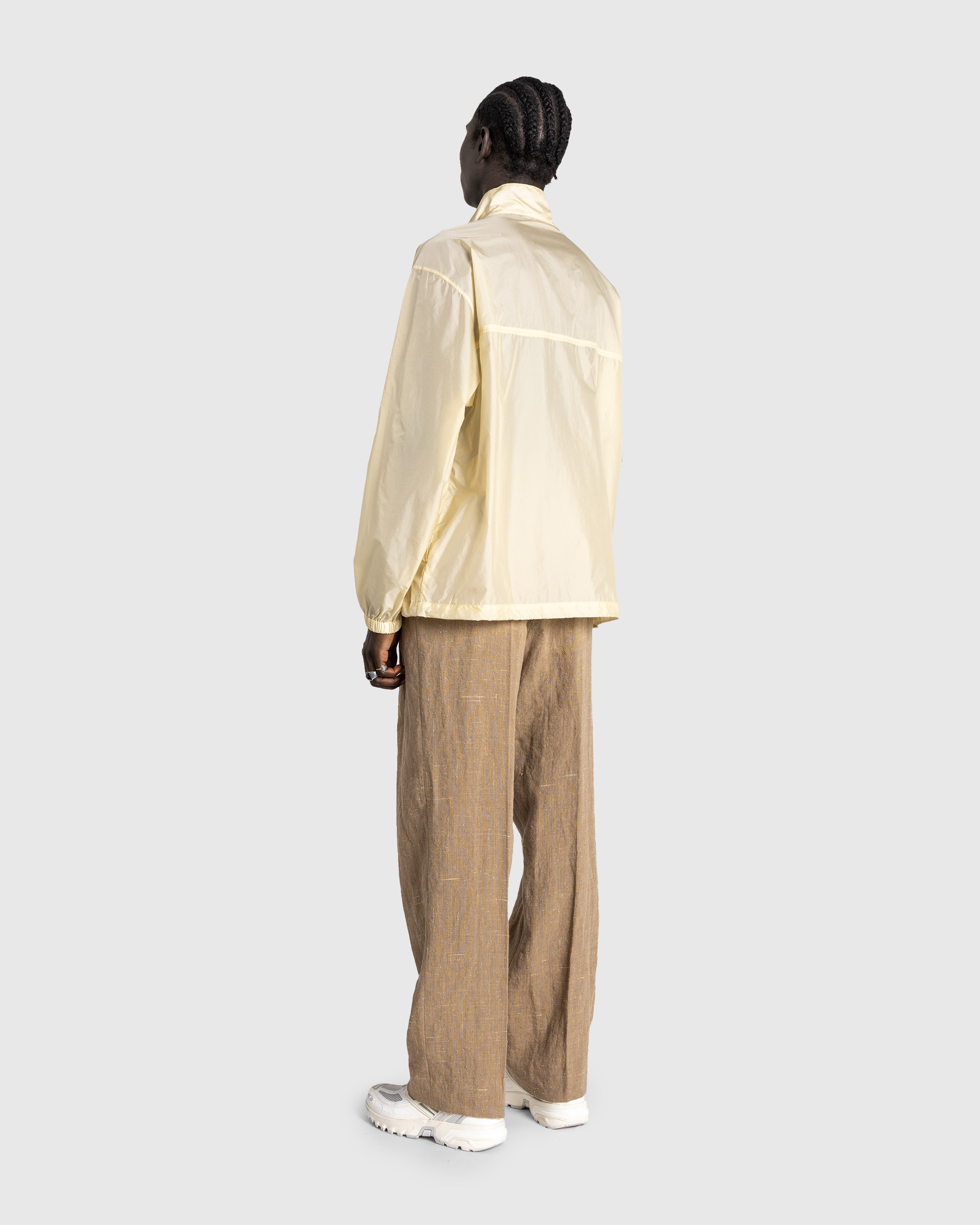 Auralee – Linen Silk Tweed Slacks Brown - Pants - Brown - Image 7