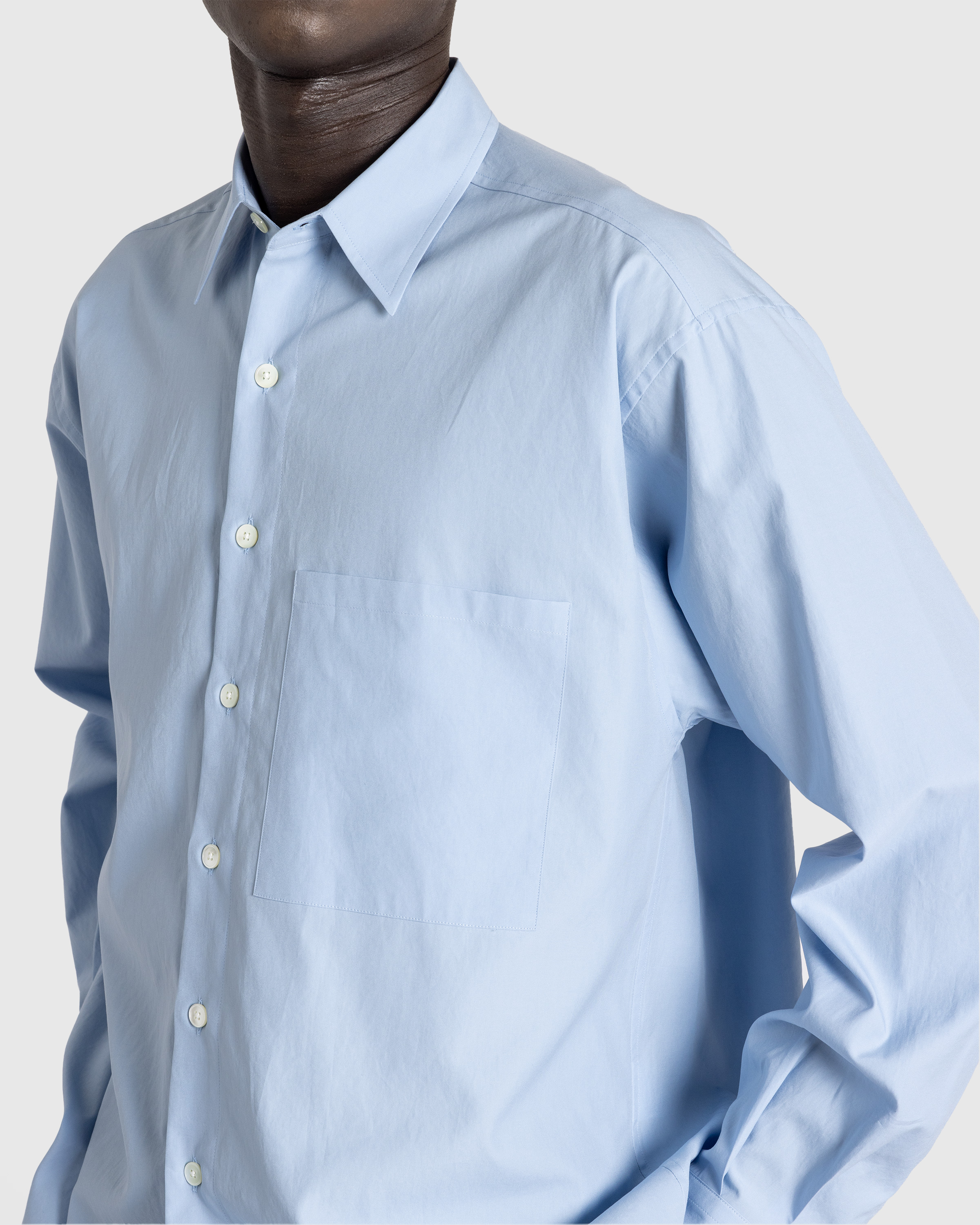 Auralee – Washed Finx Twill Big Shirt Sax Blue - Shirts - Blue - Image 5
