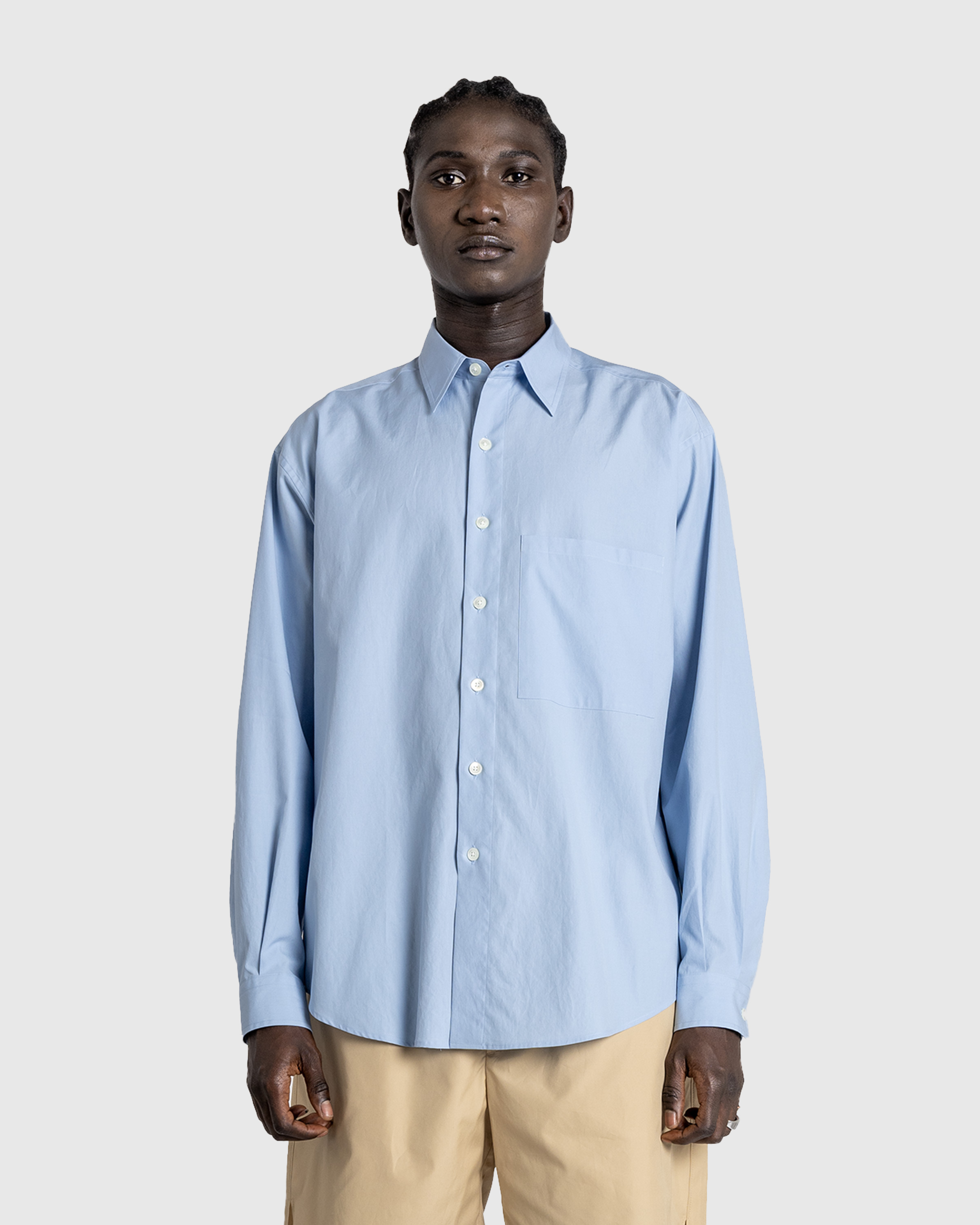 Auralee – Washed Finx Twill Big Shirt Sax Blue - Shirts - Blue - Image 2