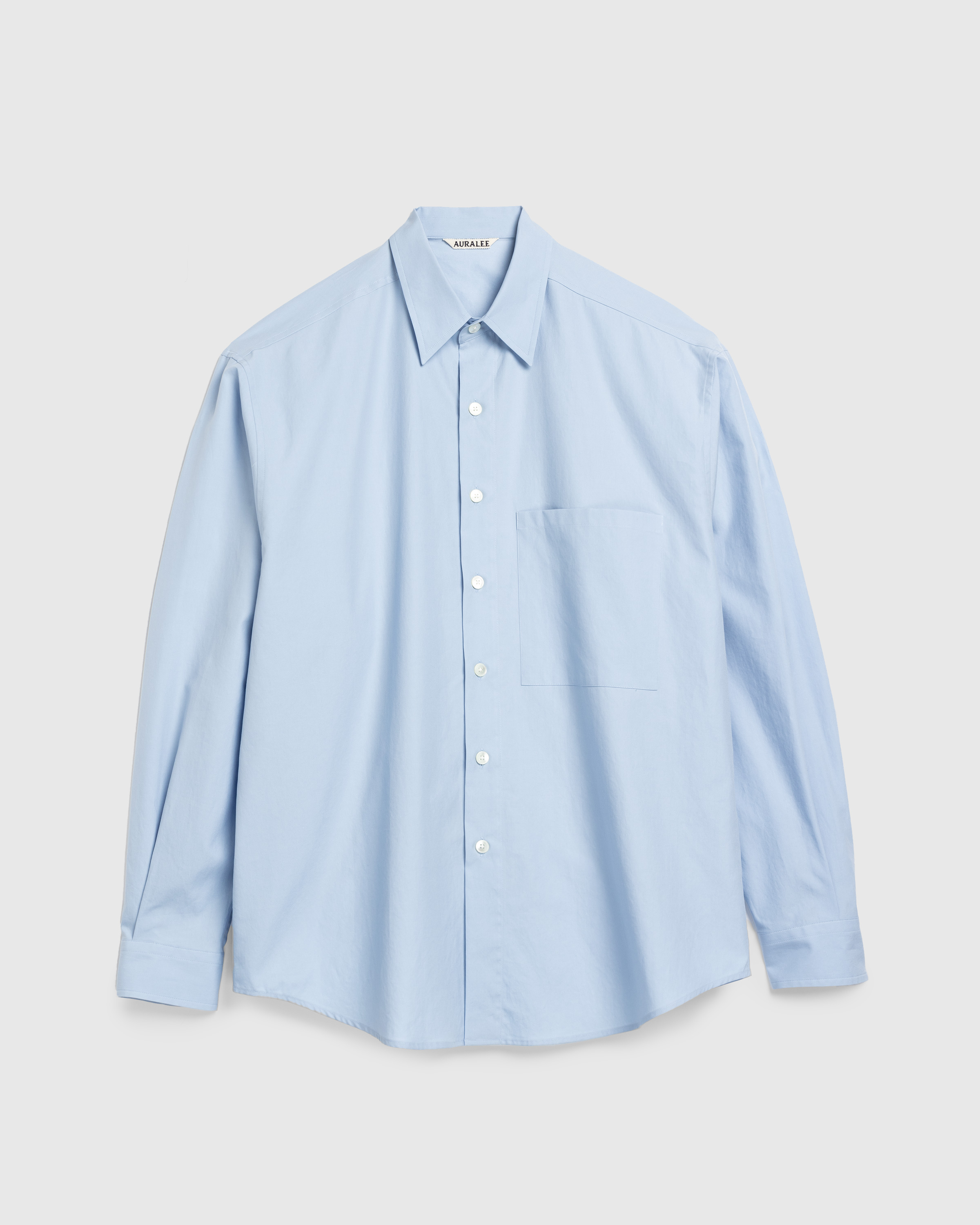 Auralee – Washed Finx Twill Big Shirt Sax Blue - Shirts - Blue - Image 1