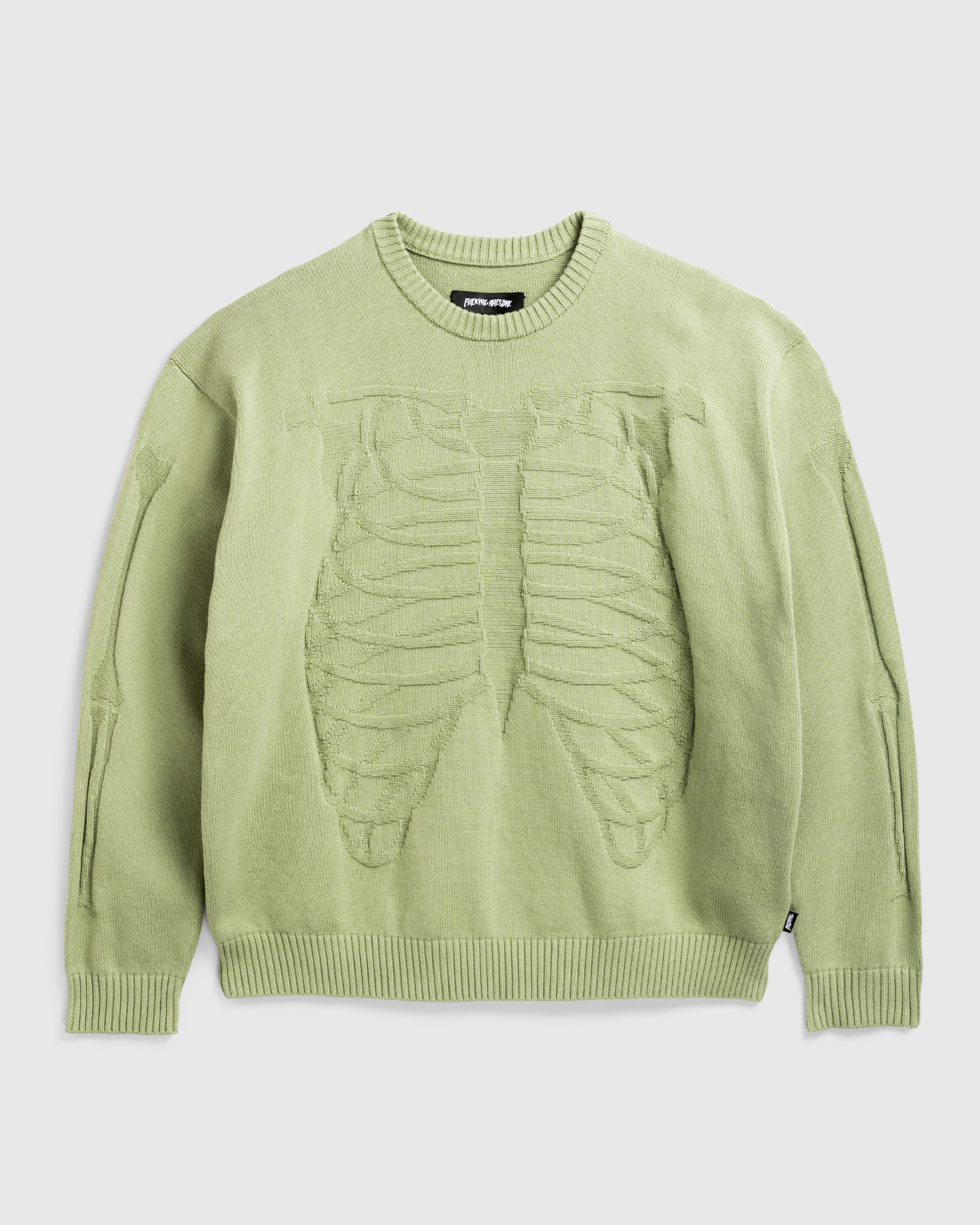 Fucking Awesome – Skeleton Sweater Sage - Crewnecks - Green - Image 1