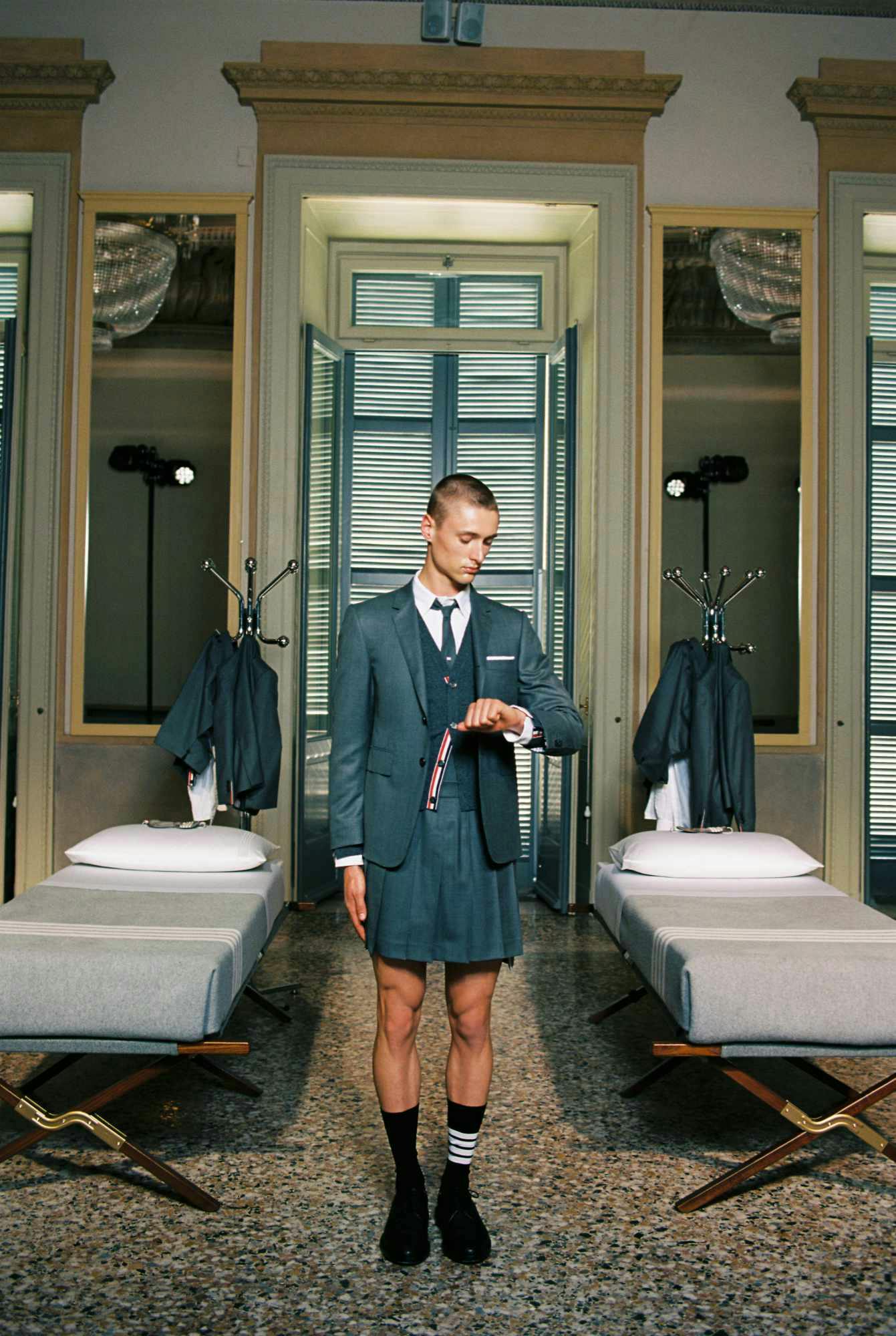 Thom Browne's Frette collaboration at Salone del Mobile in Milan