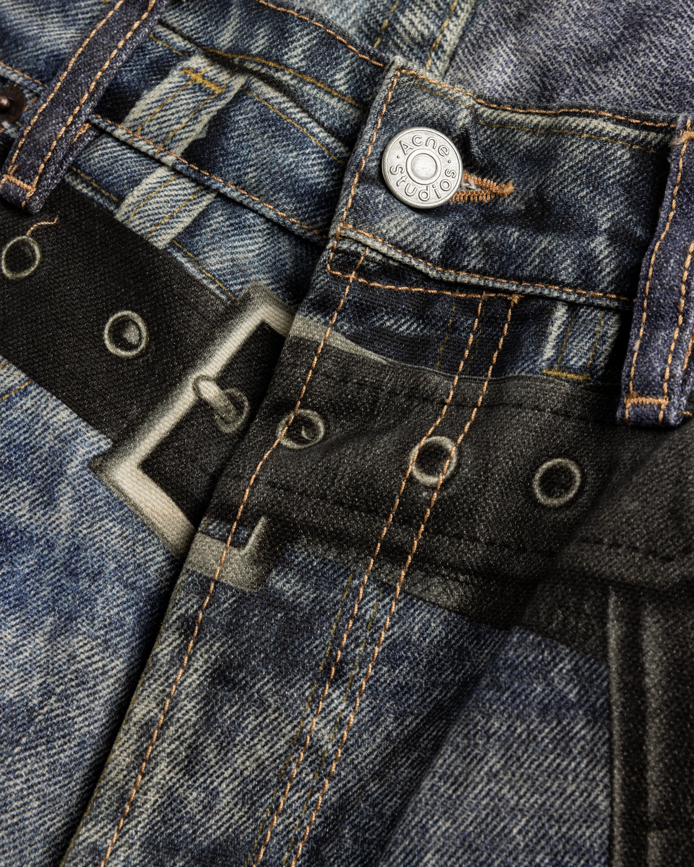 Acne Studios – Printed Trousers Blue/Black - Pants - Blue - Image 7