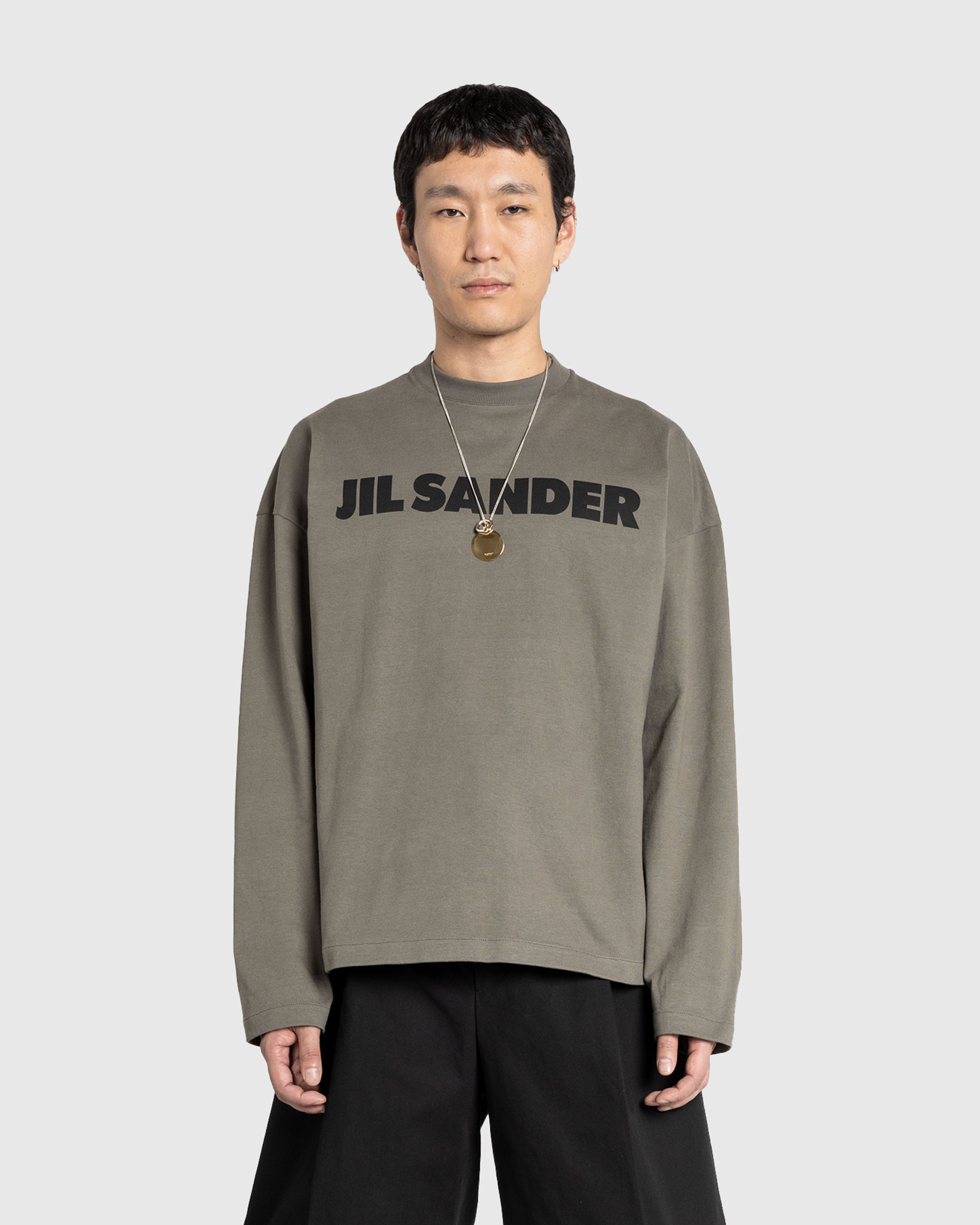 Jil Sander – Long-Sleeve Logo T-Shirt Thyme Green - T-Shirts - Green - Image 2